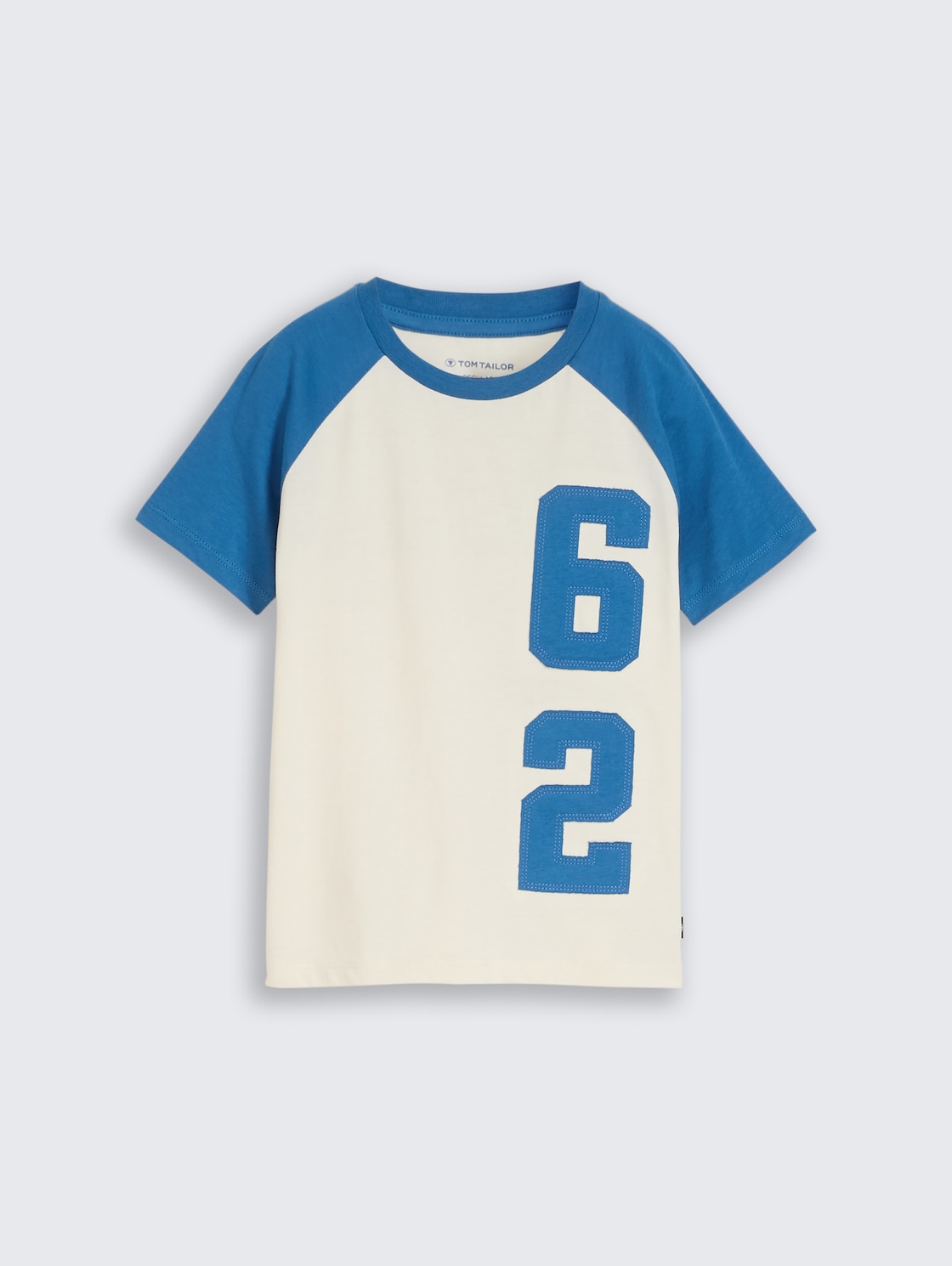 Raglan T-Shirt aus Baumwolle - Wool White - Vorder-Produkt-Ansicht