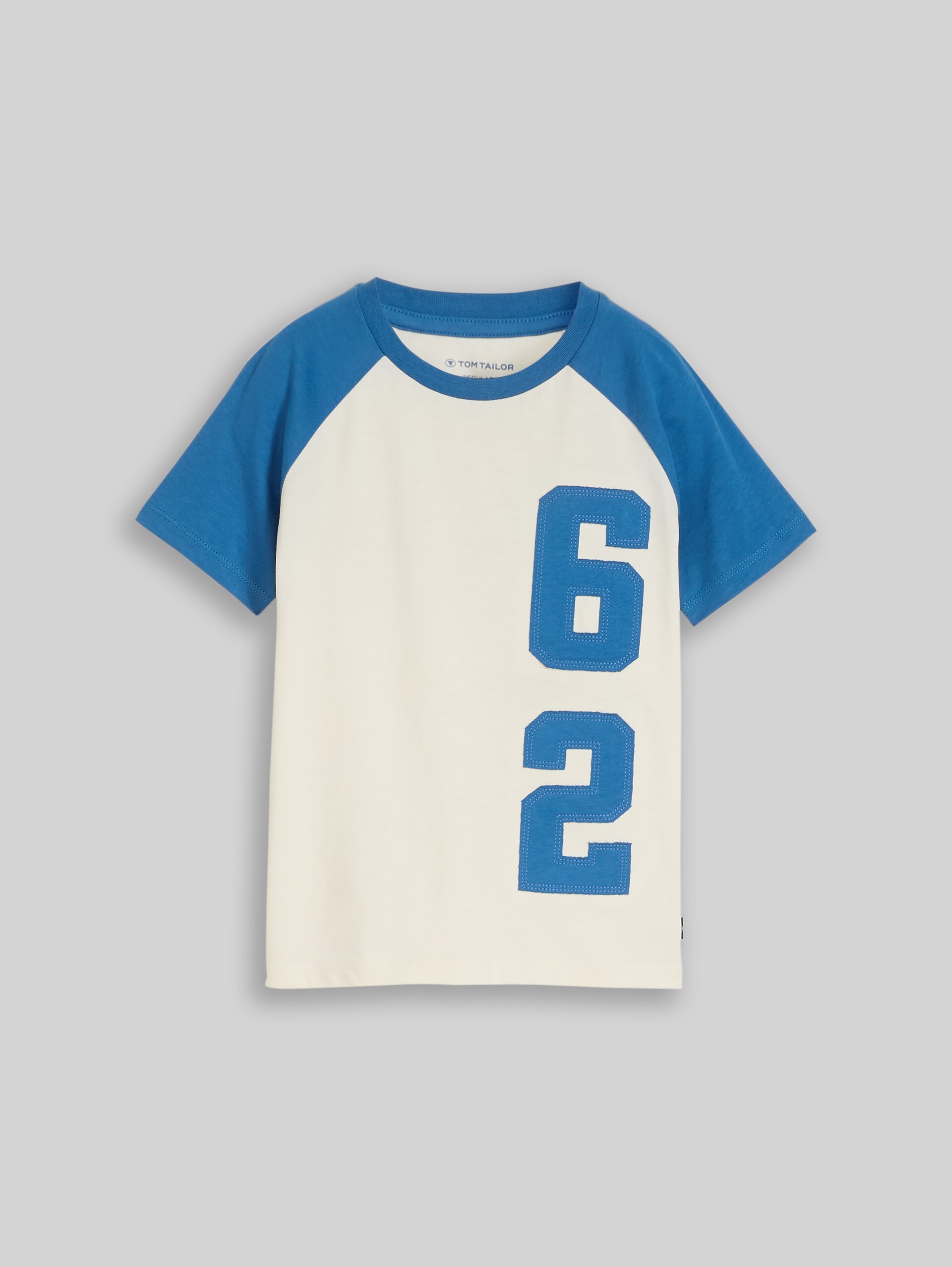 Cotton raglan T-shirt - Wool White - Front product view