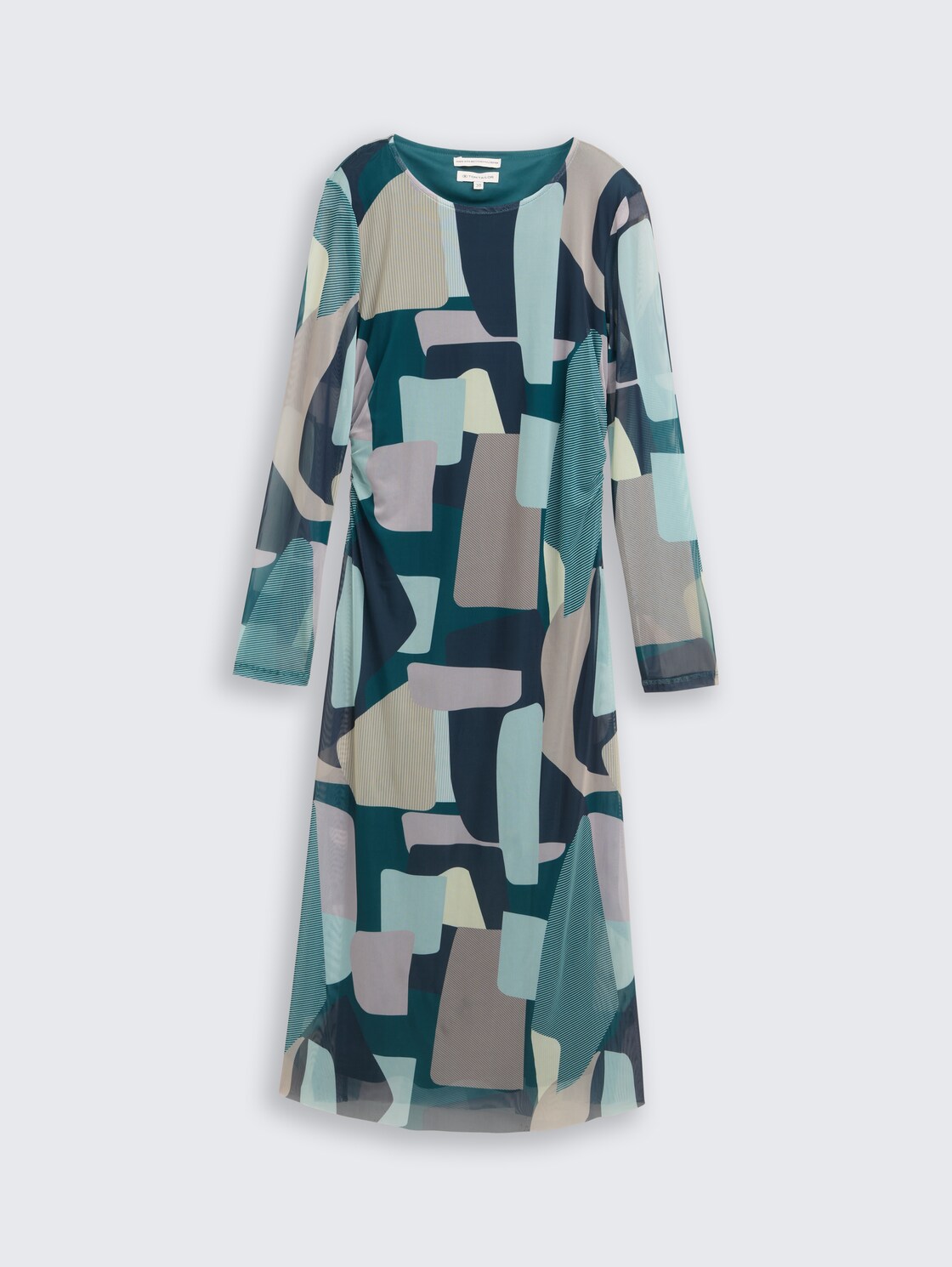 Mesh Midi-Kleid mit Muster - abstract stripe print - Vorder-Produkt-Ansicht