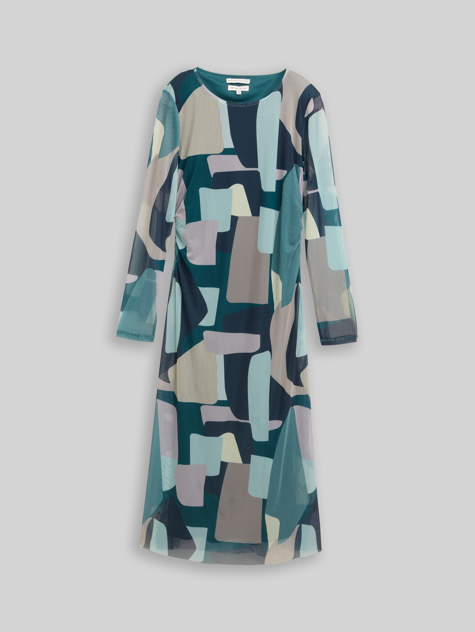 Robe midi en maille avec motif - abstract stripe print - Vue de face du produit