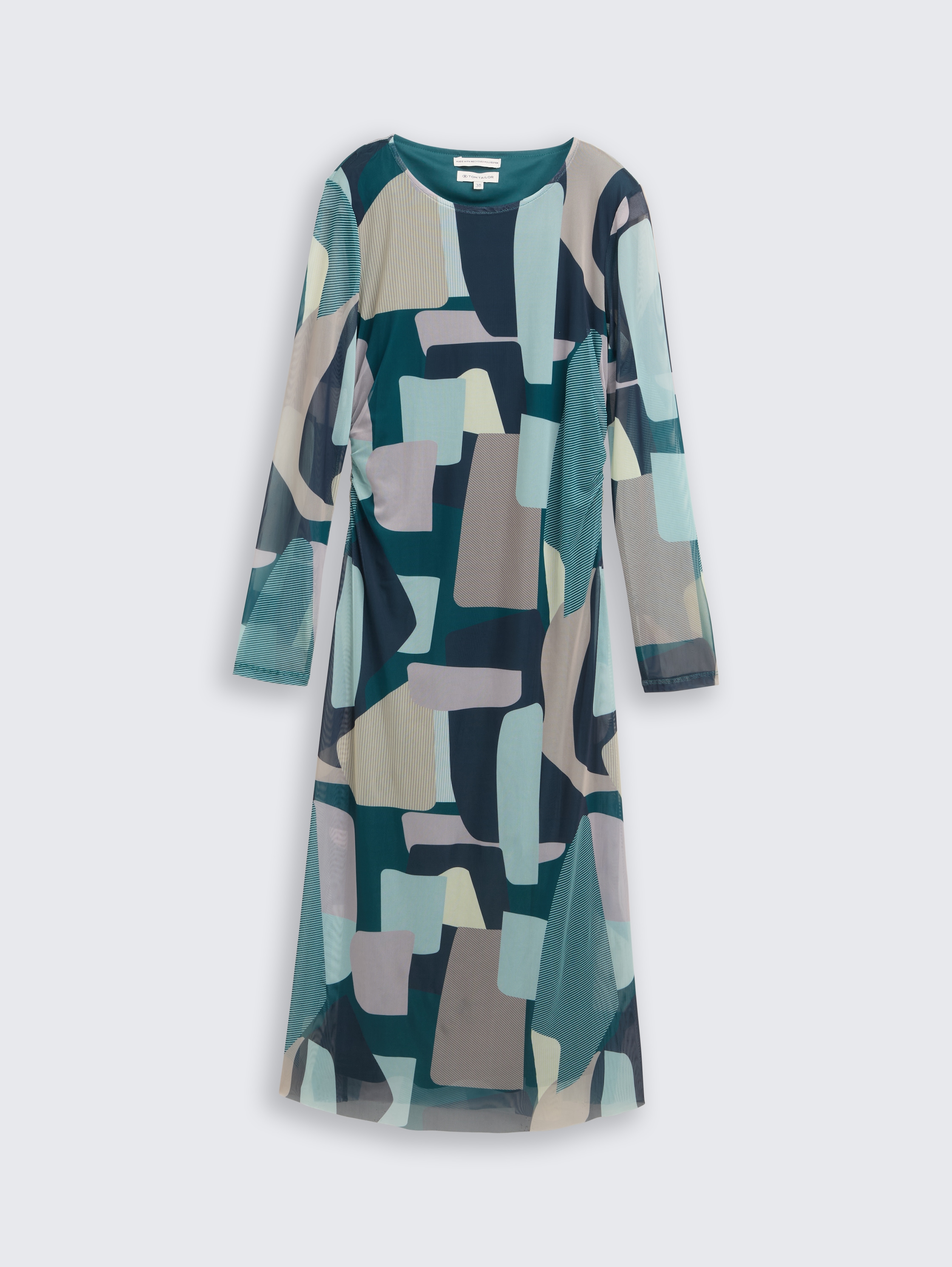 Robe midi en maille avec motif - abstract stripe print - Vue de face du produit