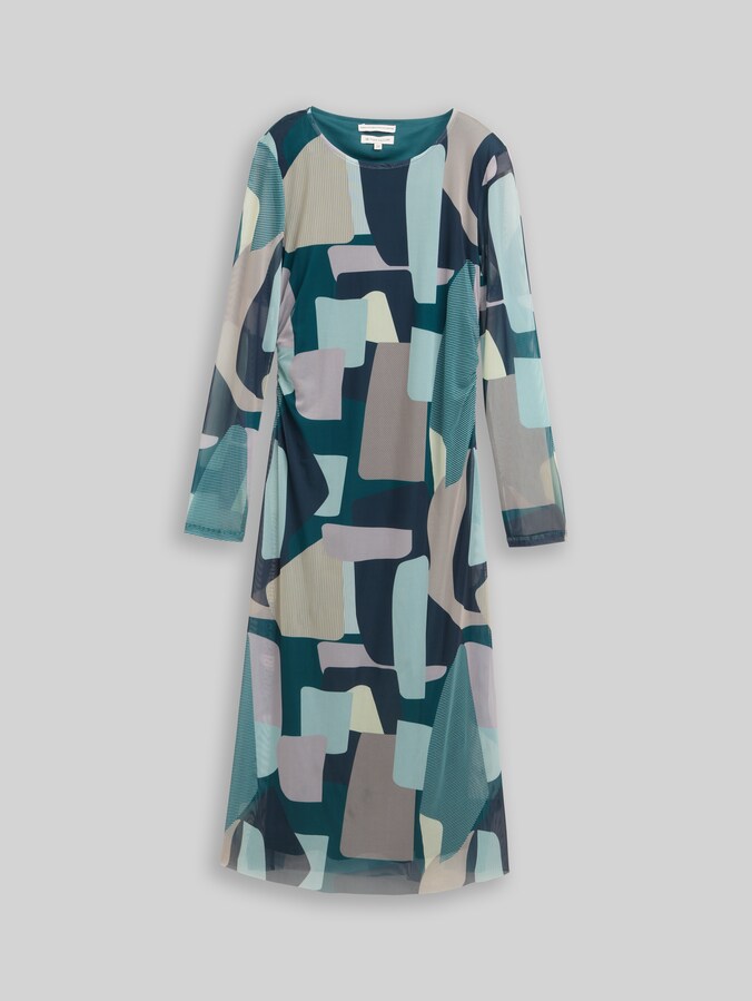 Midi-jurk van mesh met patroon door Women, abstract stripe print