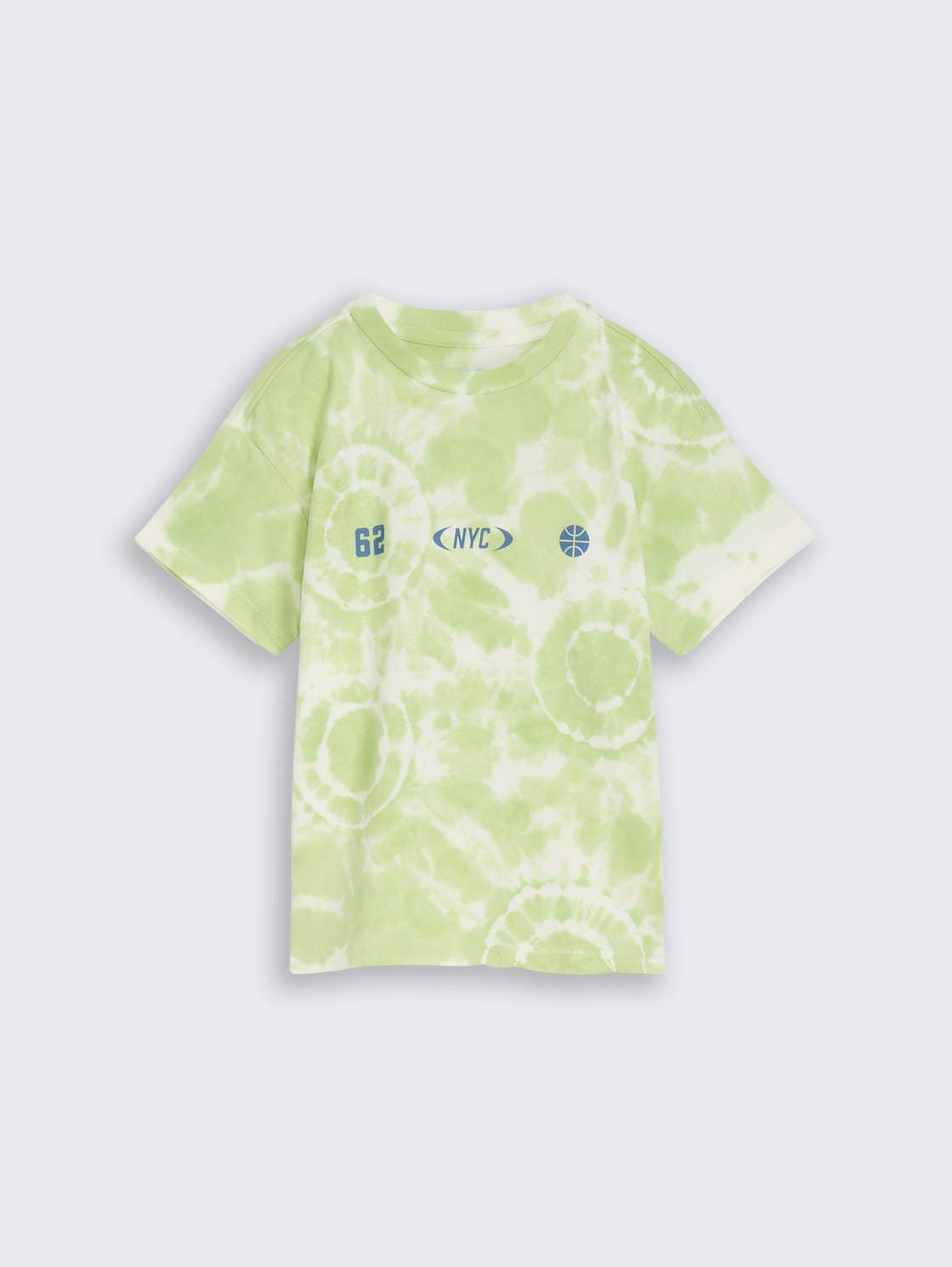 Oversize Tie-Dye T-Shirt - light green white tie dye - Vorder-Produkt-Ansicht