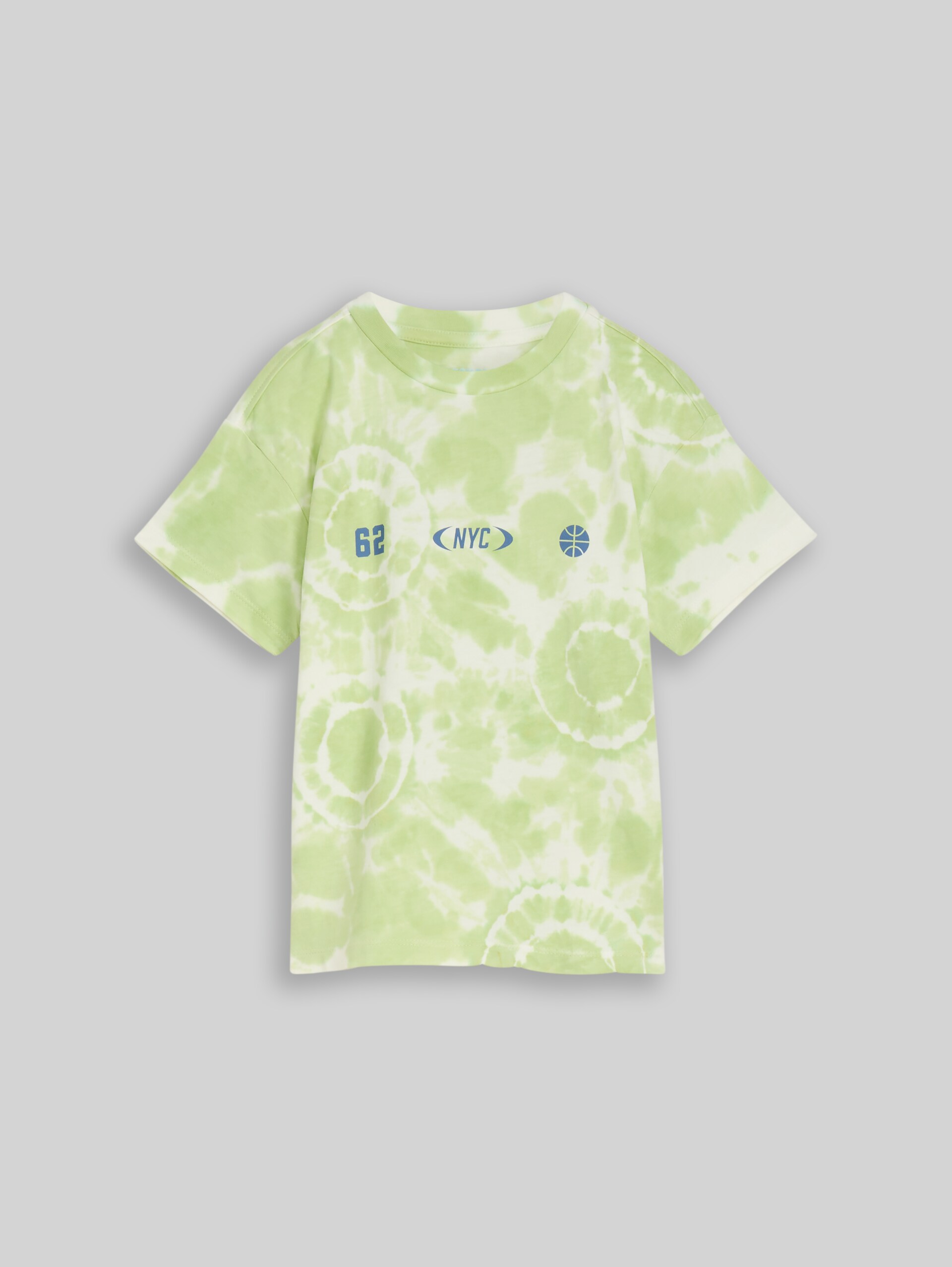 Oversized tie-dye T-shirt - light green white tie dye - Front product view