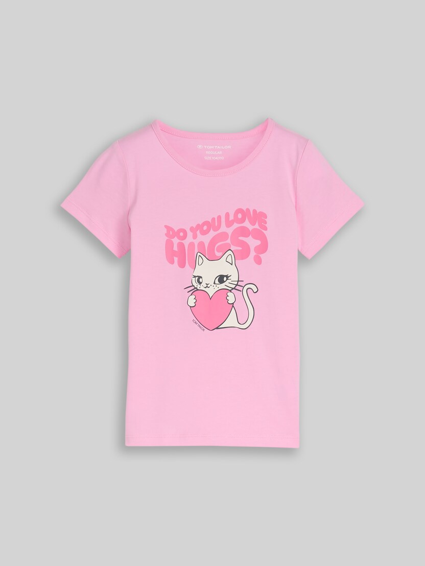 T-Shirt mit Foto-Print von Mini Girls, lovely pink