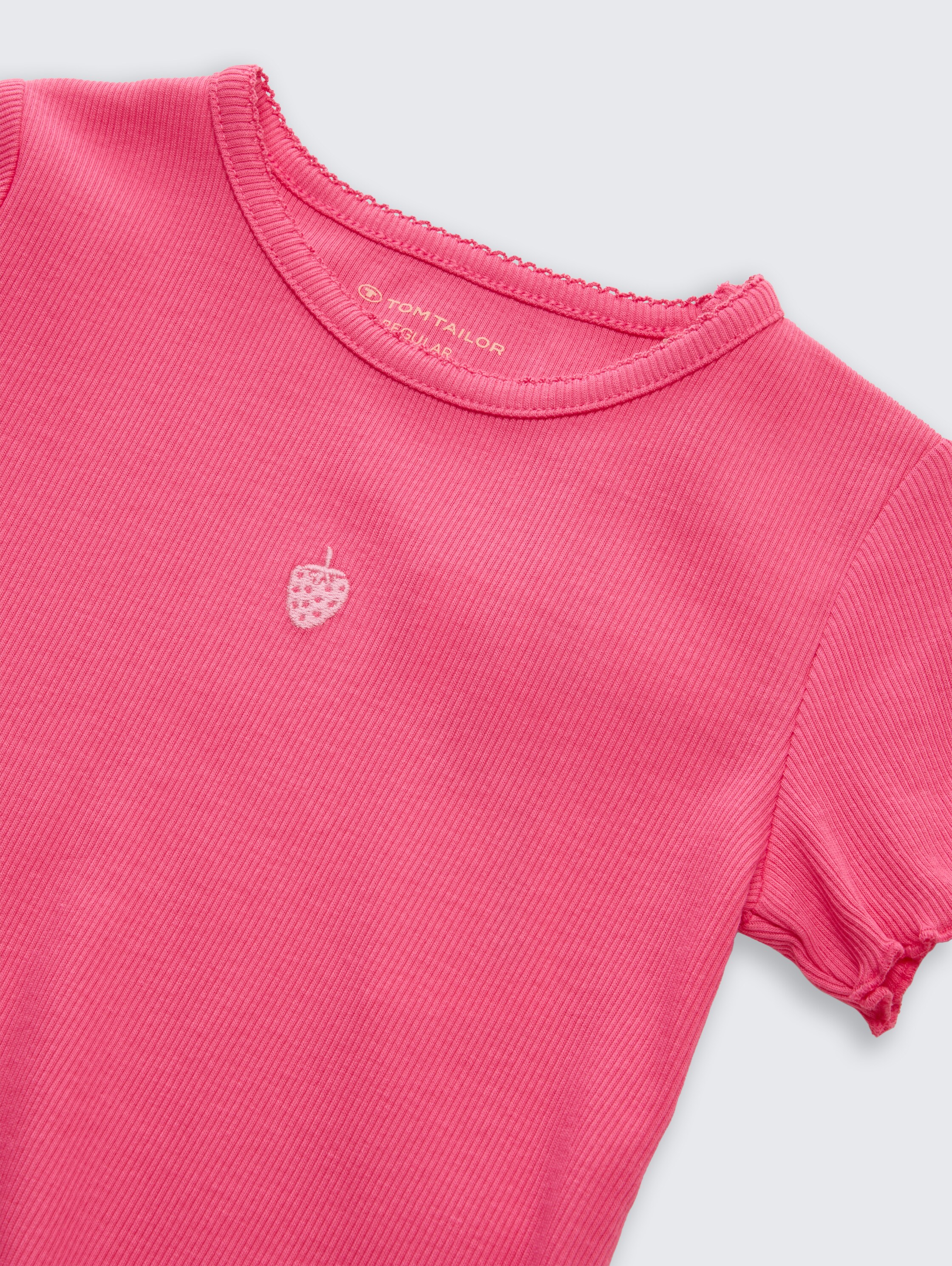 T-Shirt mit Stickerei - flashy_pink - 