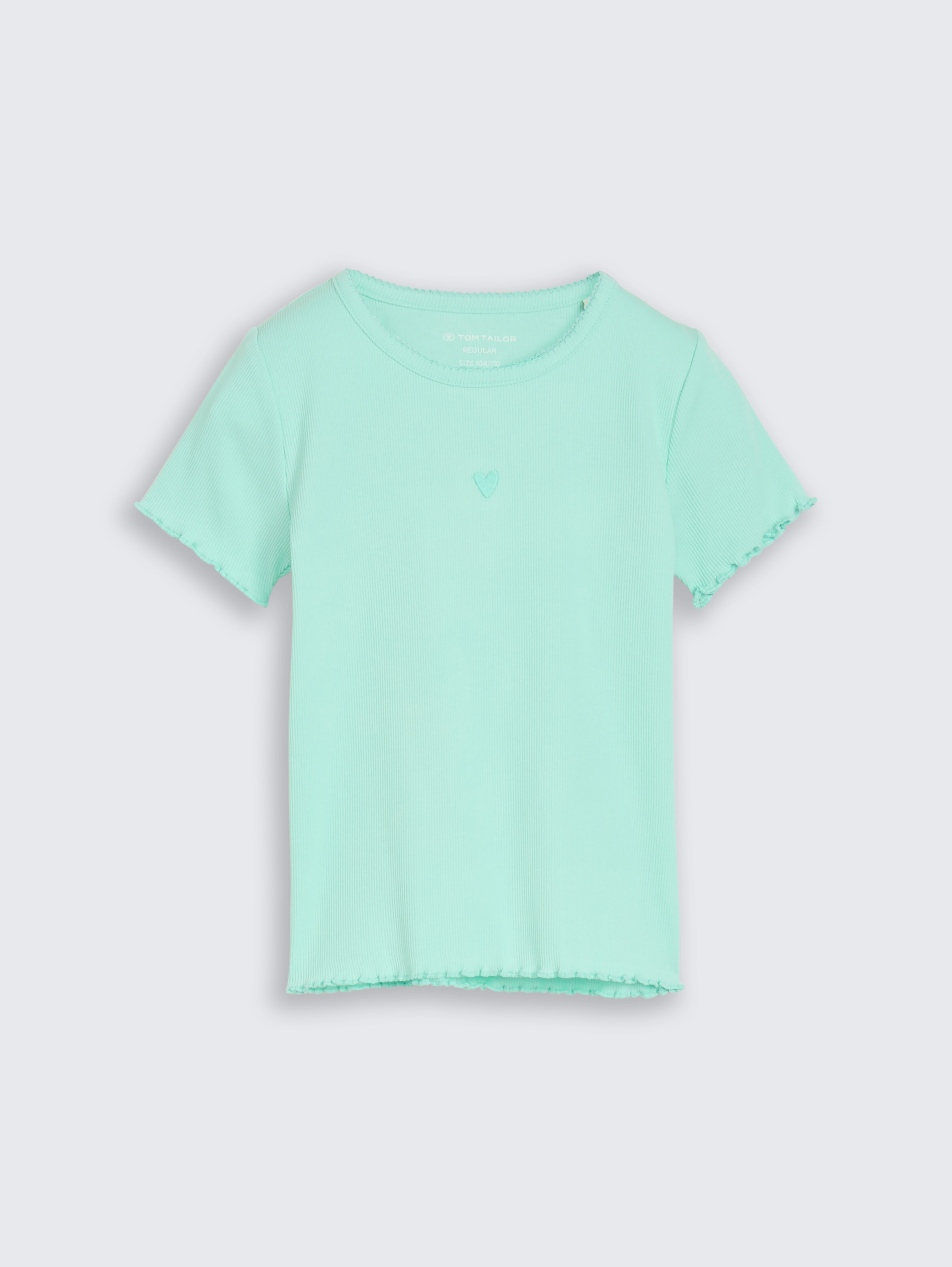 T-Shirt mit Stickerei von Mini Girls, Light Mint