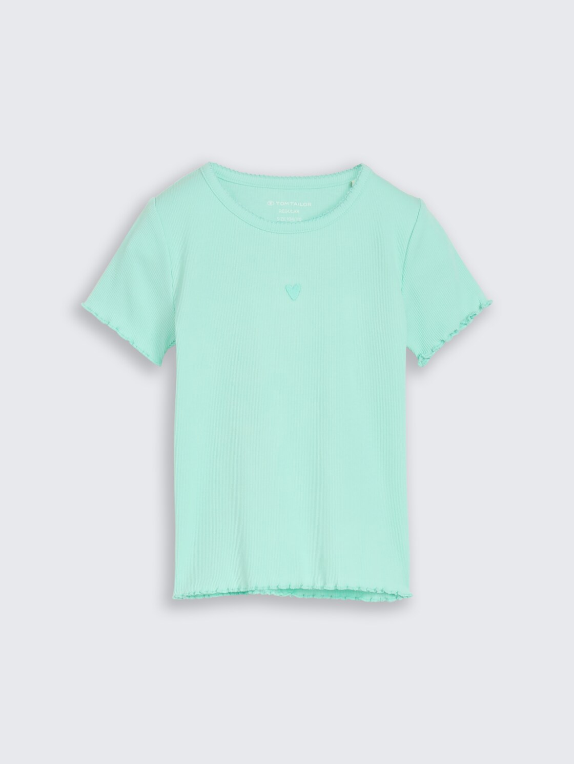 T-Shirt mit Stickerei - Light Mint - Vorder-Produkt-Ansicht