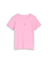 Sélectionné, T-shirt avec broderie par Tom Tailor, rose