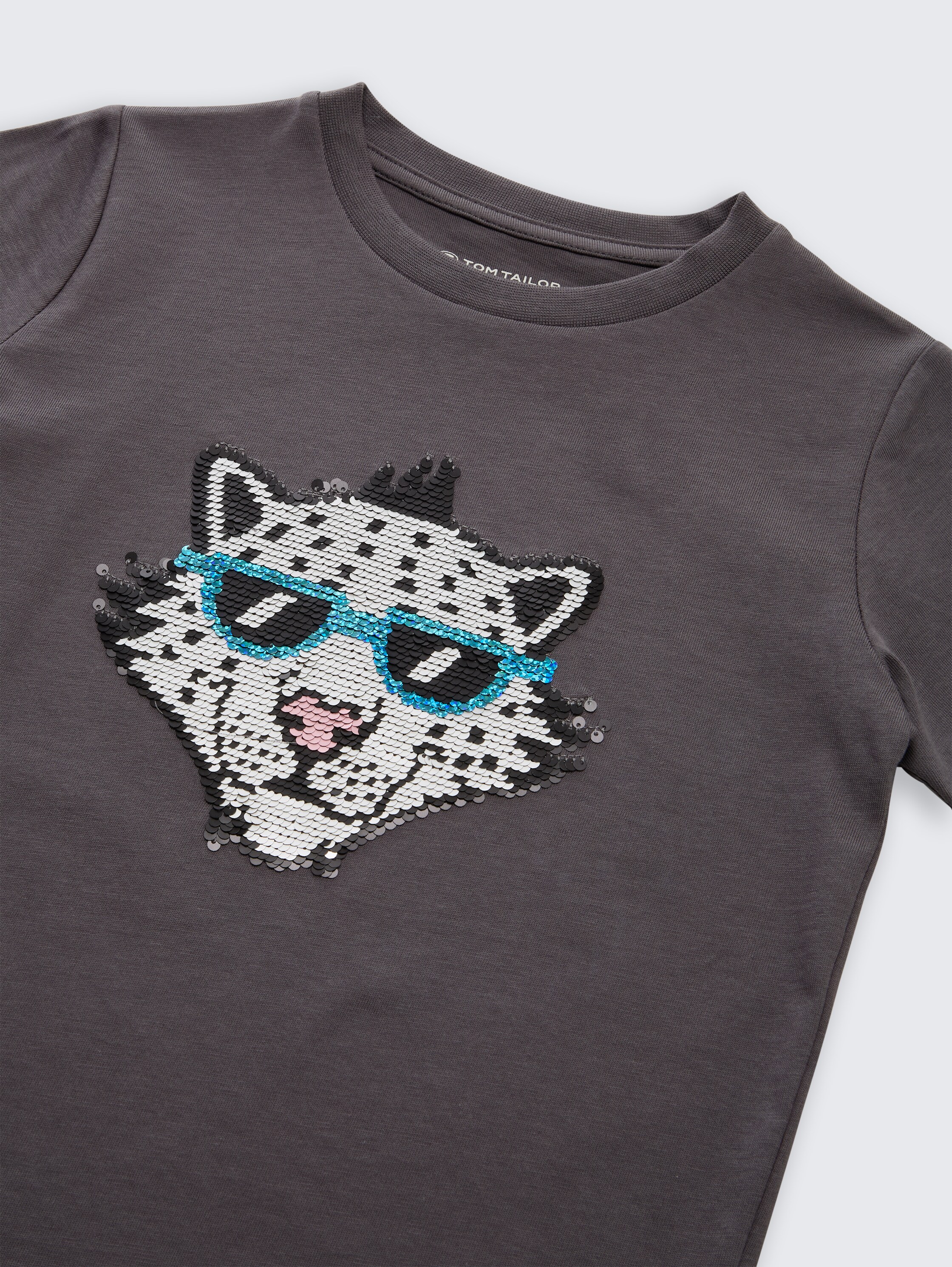 T-shirt à paillettes réversibles - dark urban grey - Vue détaillée du modèle