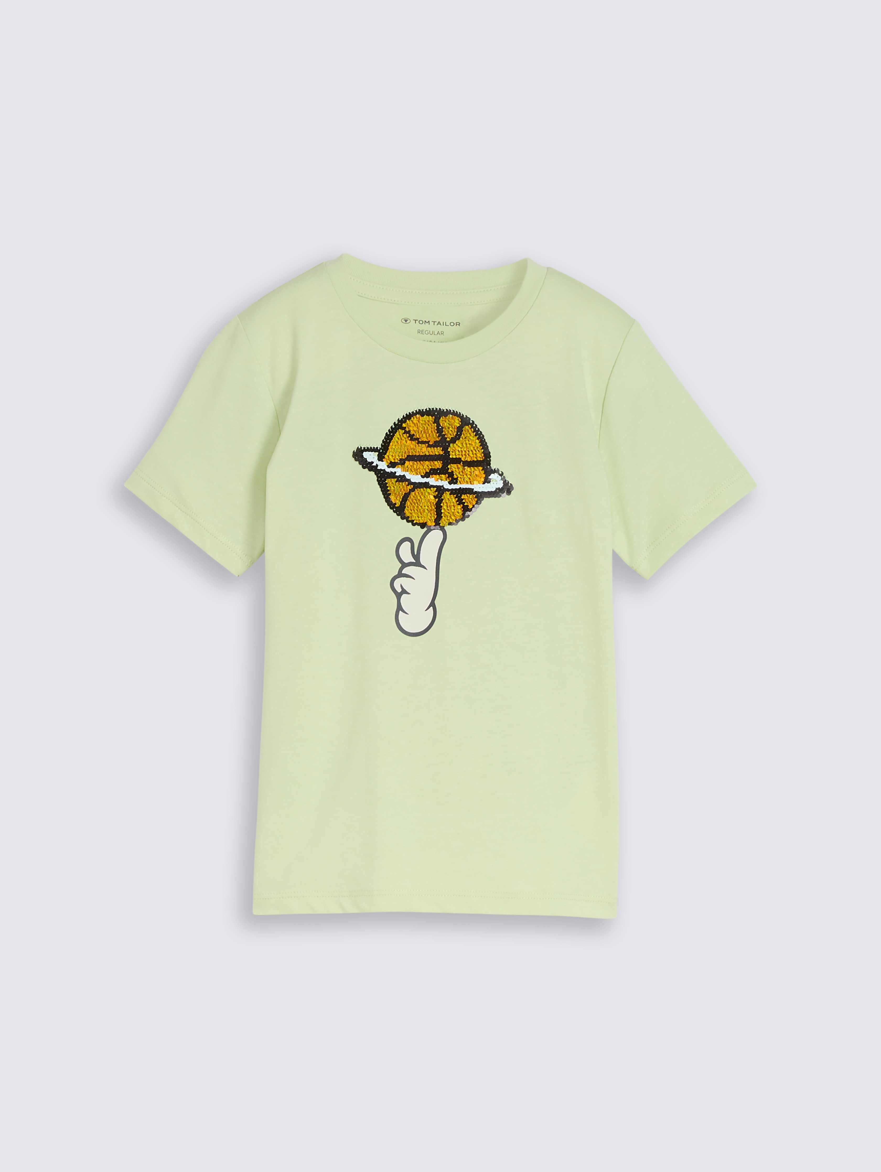 T-Shirt mit Wendepailletten von Mini Boys, frozen lime green