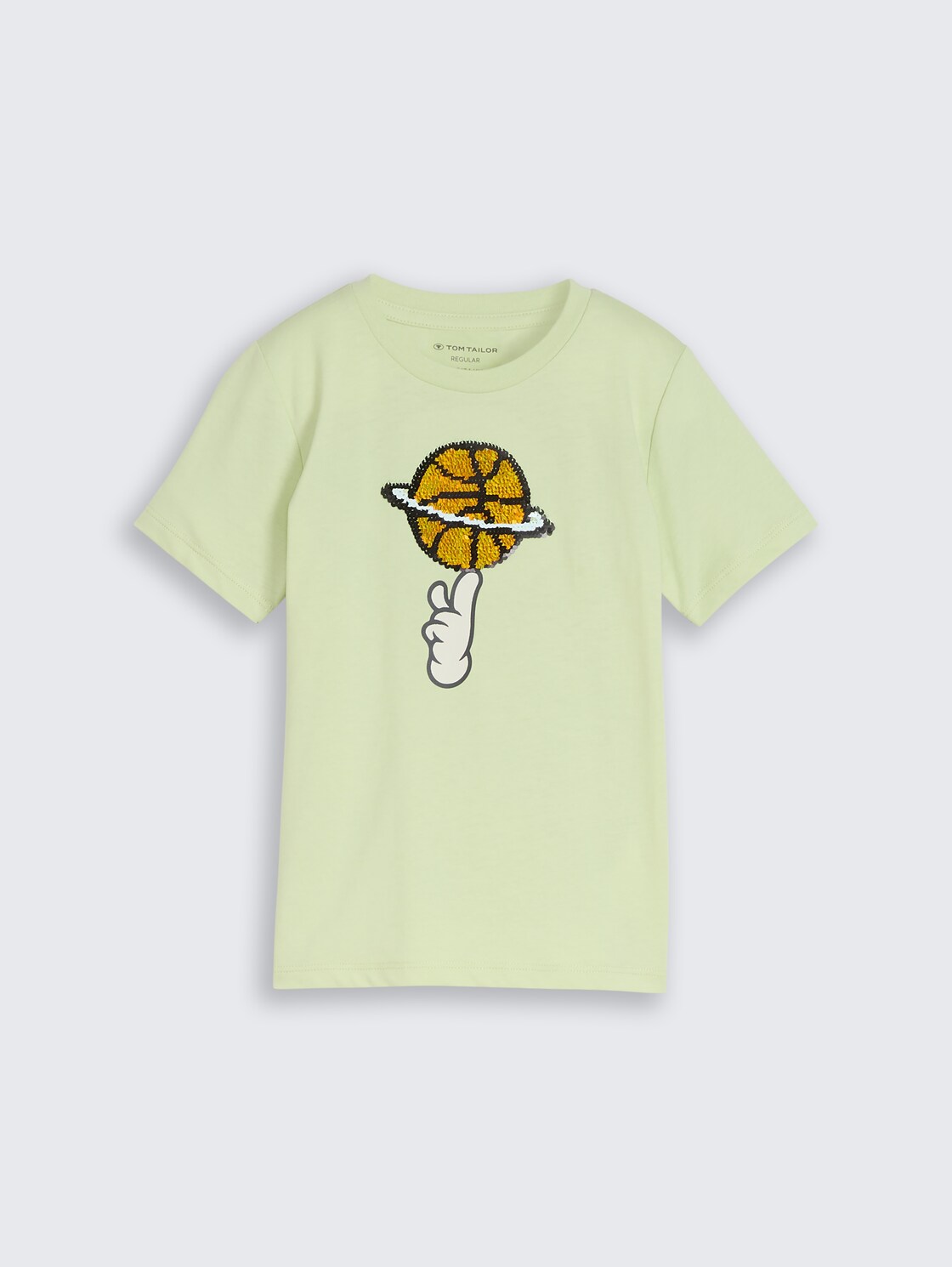 T-Shirt mit Wendepailletten - frozen lime green - Vorder-Produkt-Ansicht