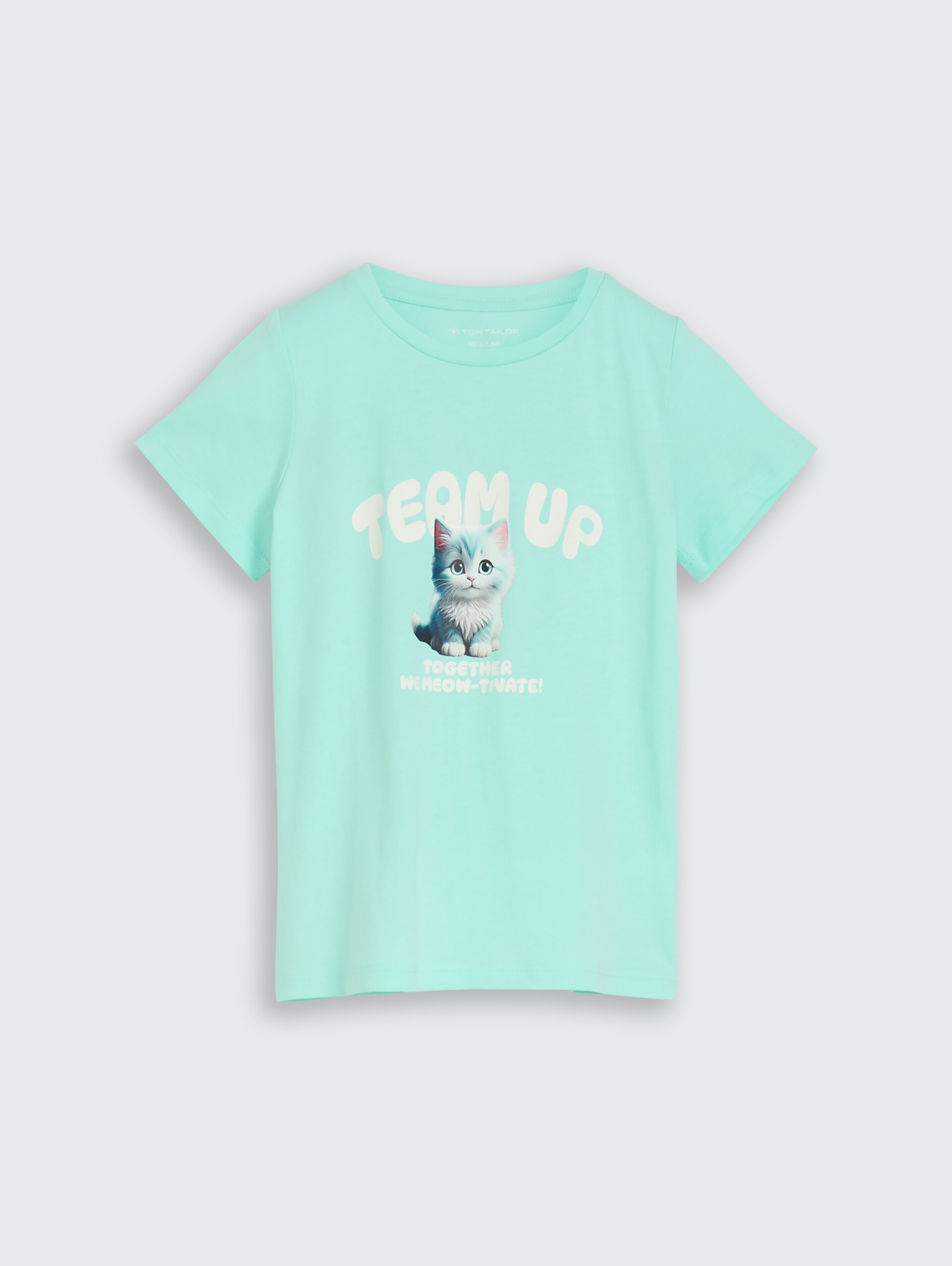 T-Shirt mit Foto-Print - Light Mint - Vorder-Produkt-Ansicht