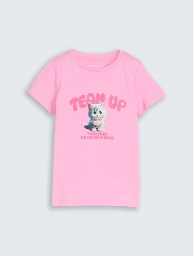 T-Shirt mit Foto-Print von Mini Girls, lovely pink