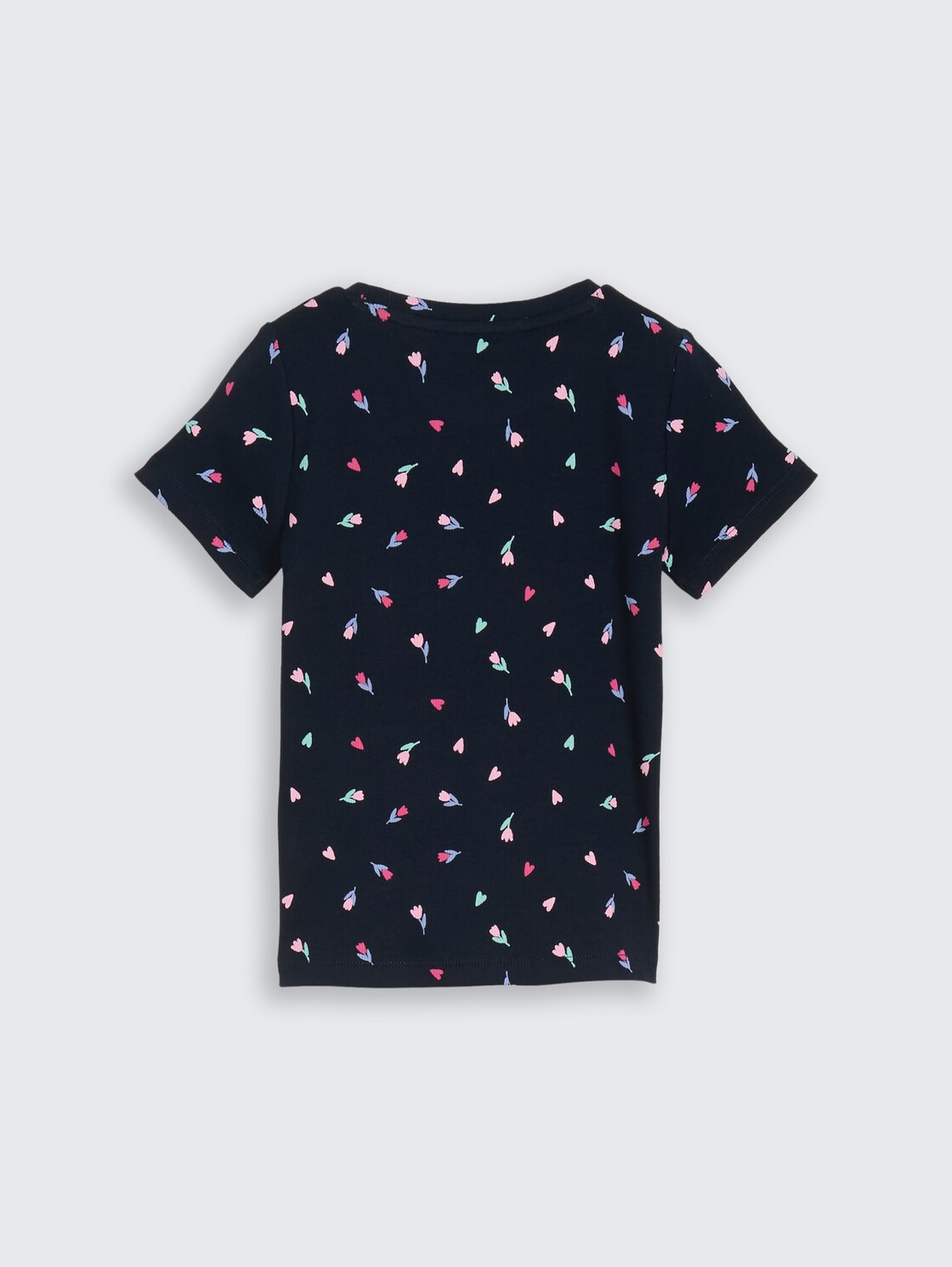 Ripp T-Shirt mit Blumenmuster - dark blue tulip print small