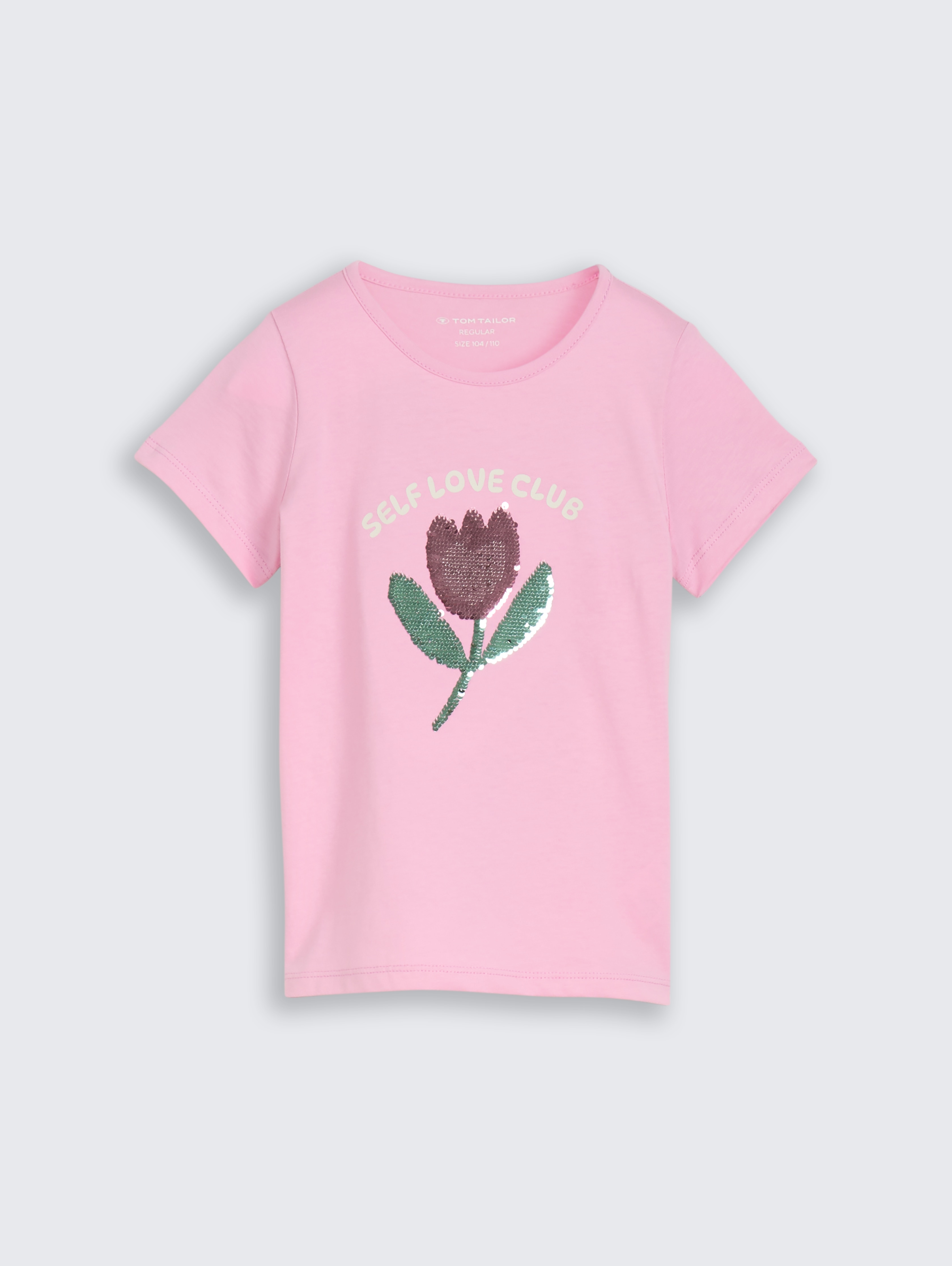 T-Shirt mit Wendepailletten von Mini Girls, lovely pink