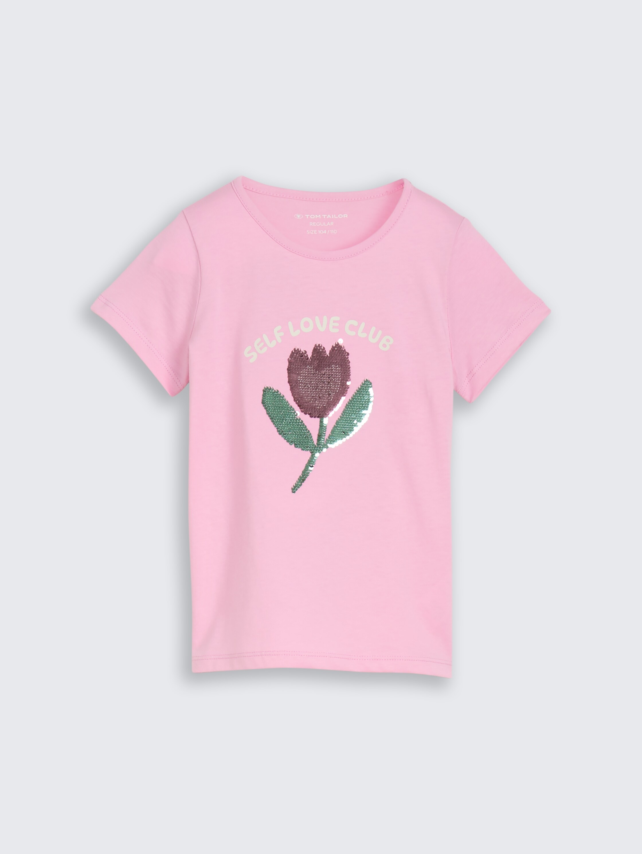 T-shirt met omkeerbare pailletten - lovely pink - Product vooraanzicht