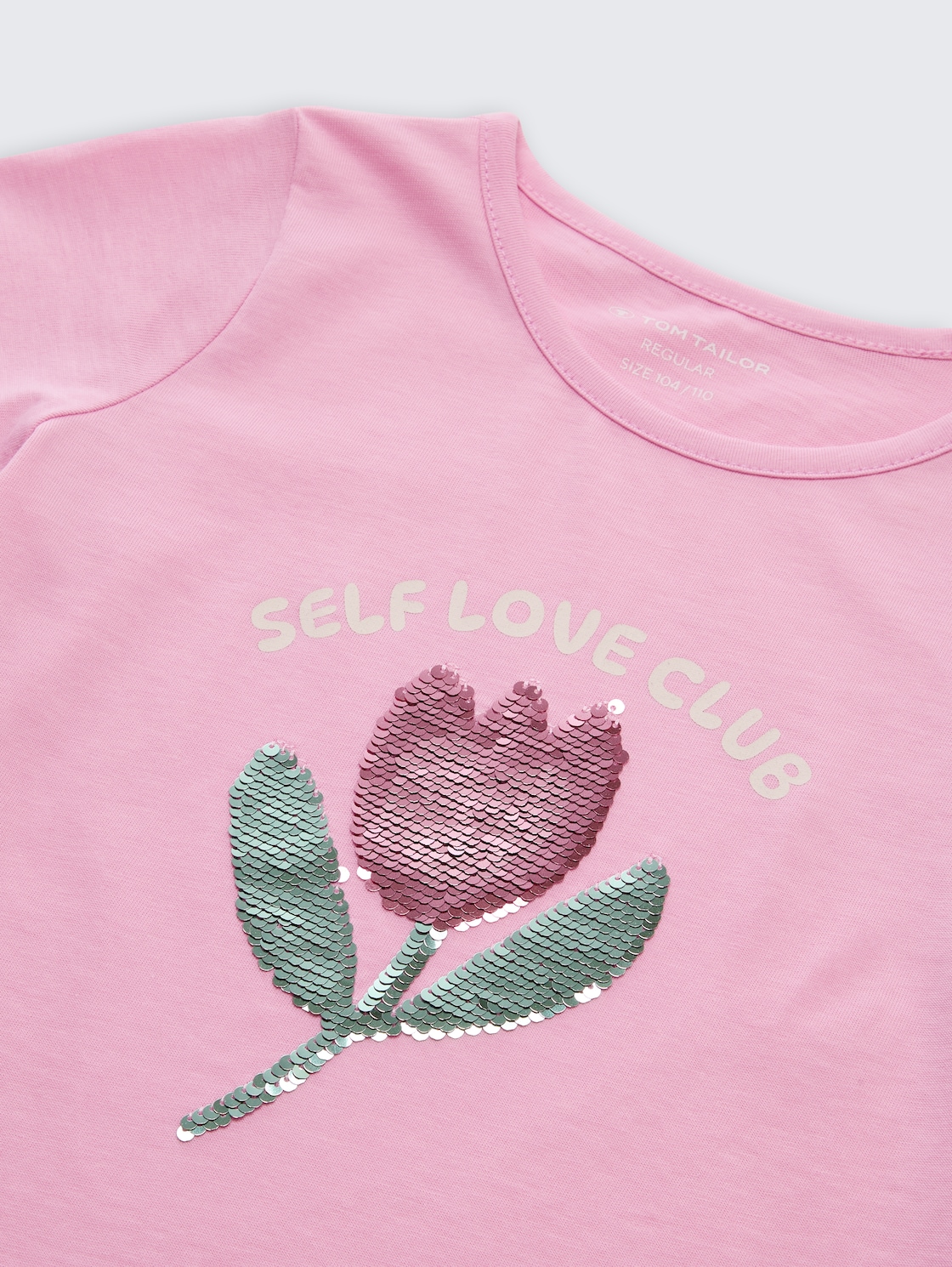 T-Shirt mit Wendepailletten - lovely pink - Detail-Model-Ansicht