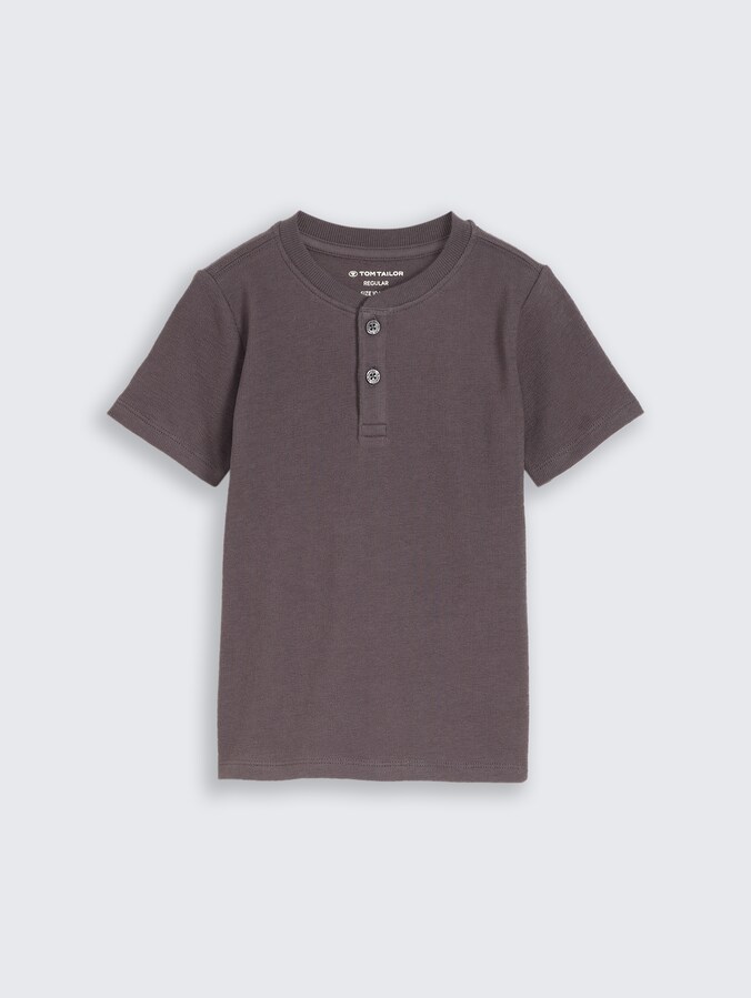 Henley T-shirt van katoen door Mini Boys, dark urban grey