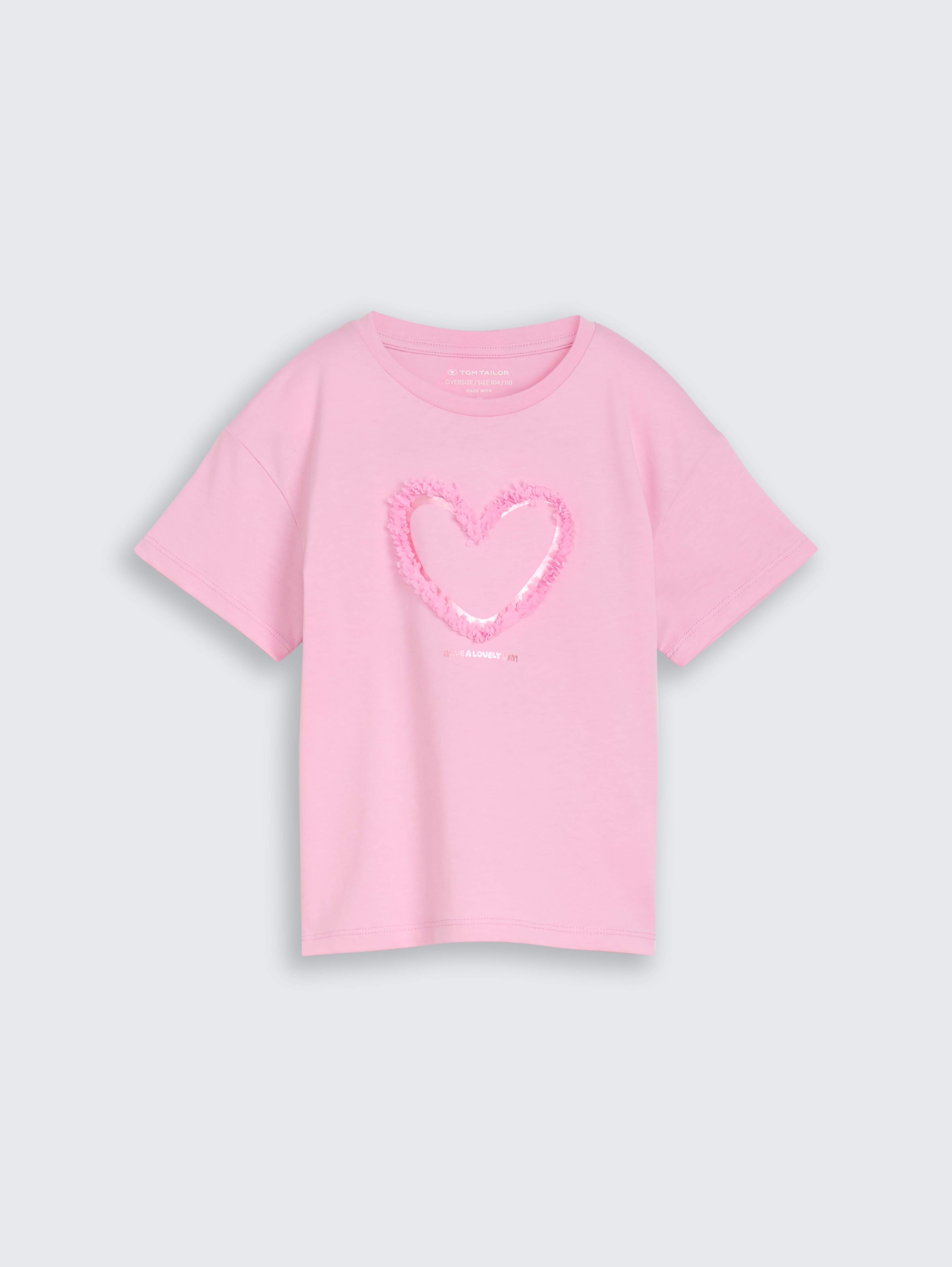 Oversize T-Shirt mit Tüll-Detail von Mini Girls, lovely pink