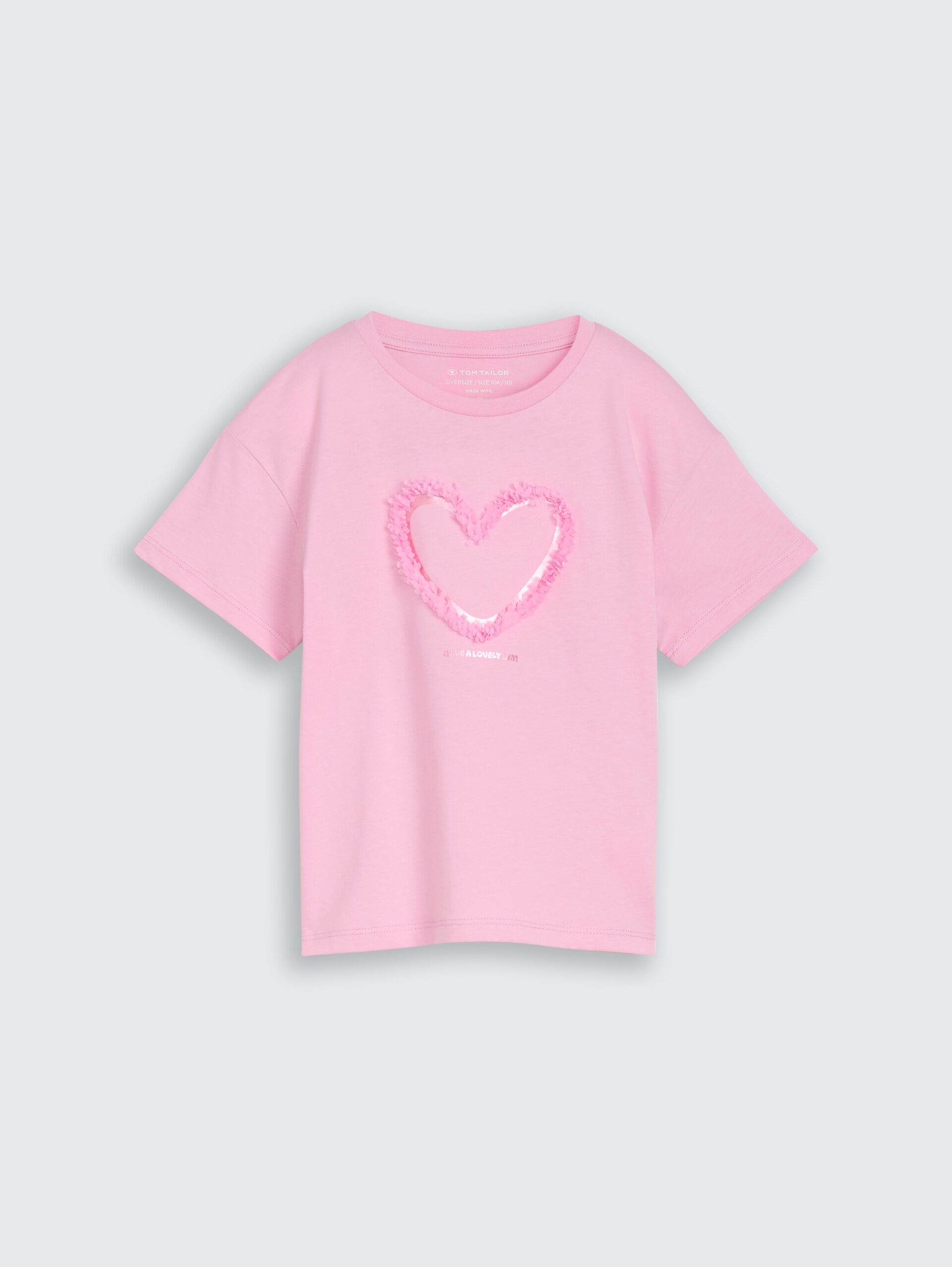 Oversize T-Shirt mit Tüll-Detail - lovely pink - Vorder-Produkt-Ansicht