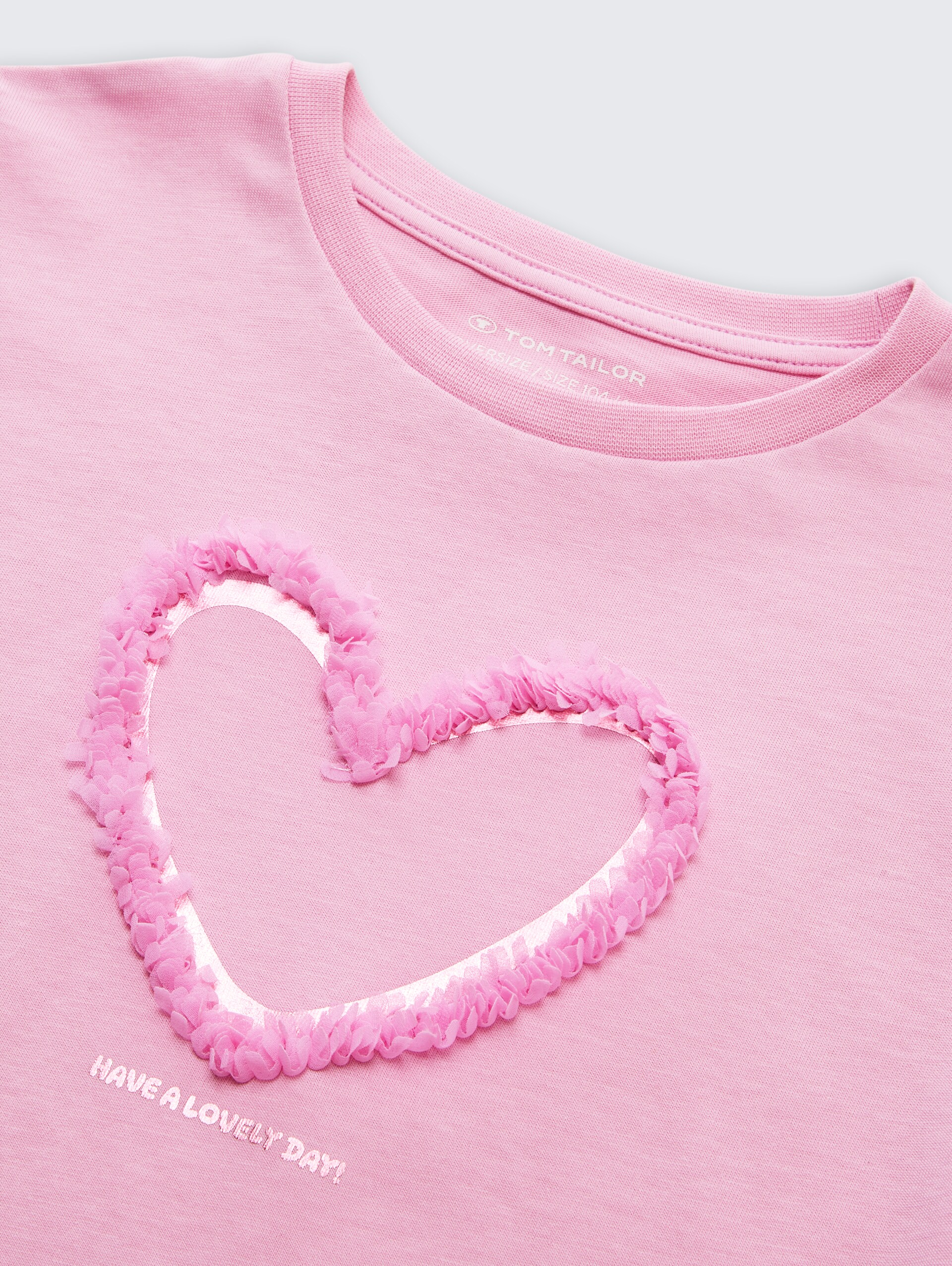 Oversize T-Shirt mit Tüll-Detail - lovely pink - Detail-Model-Ansicht