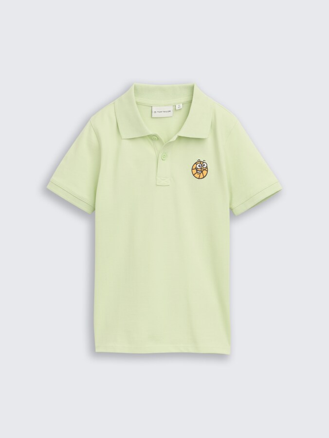 Piqué poloshirt van katoen door Mini Boys, frozen lime green