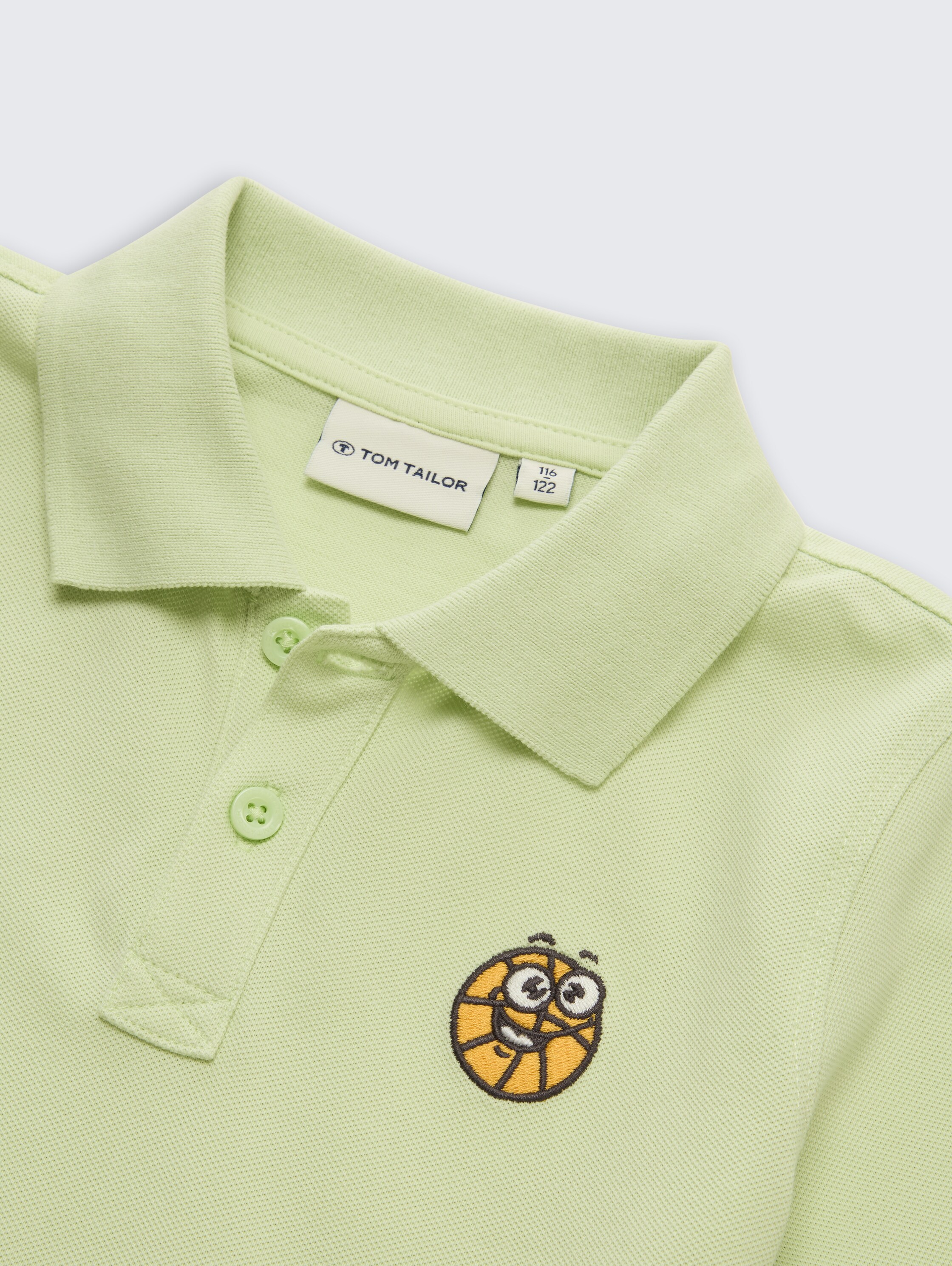 Cotton piqué polo shirt - frozen lime green