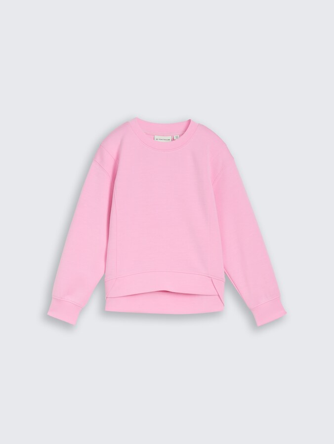Cropped scuba sweatshirt door Mini Girls, lovely pink