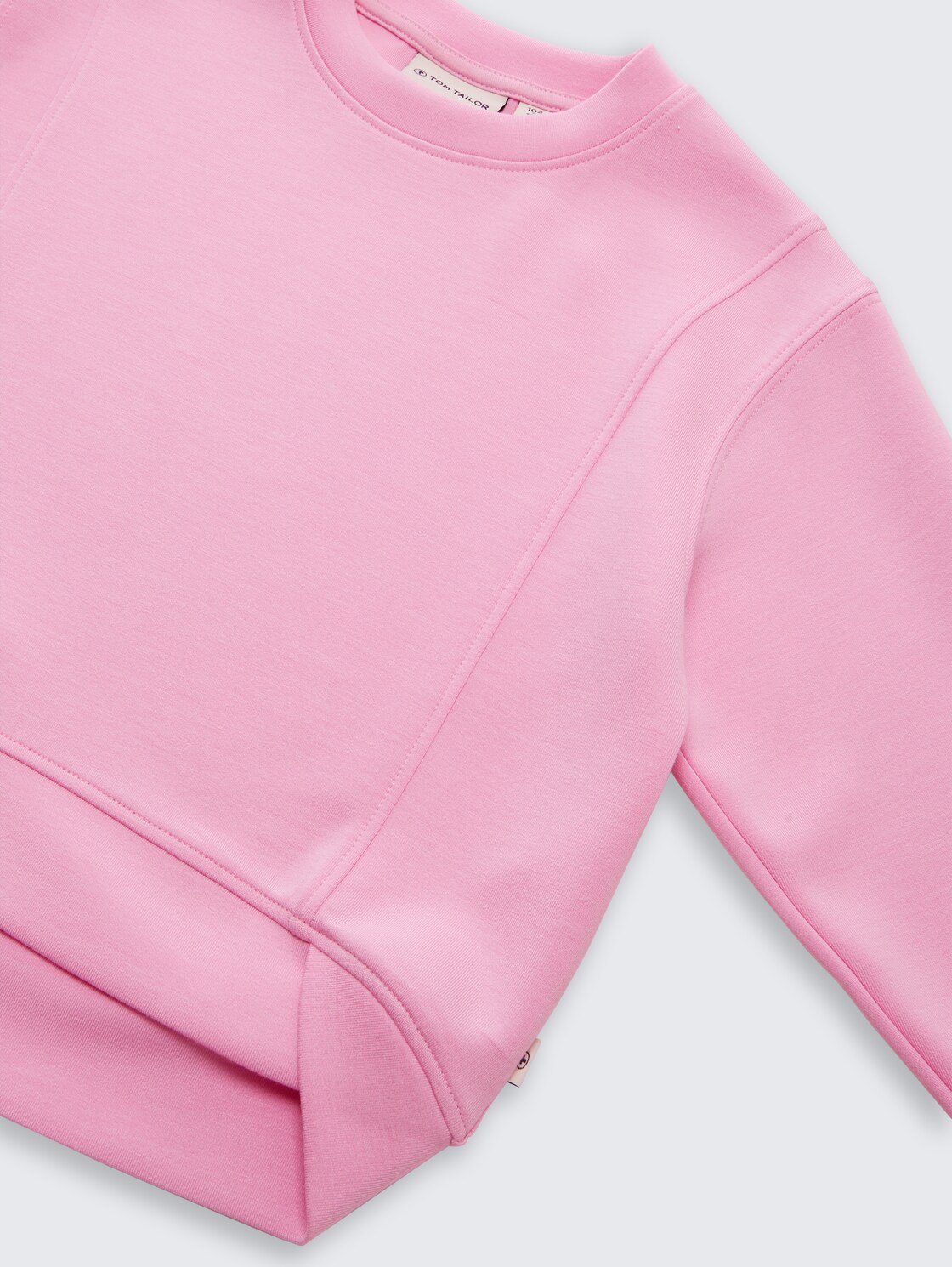 Cropped Scuba Sweatshirt - lovely pink - Detail-Model-Ansicht