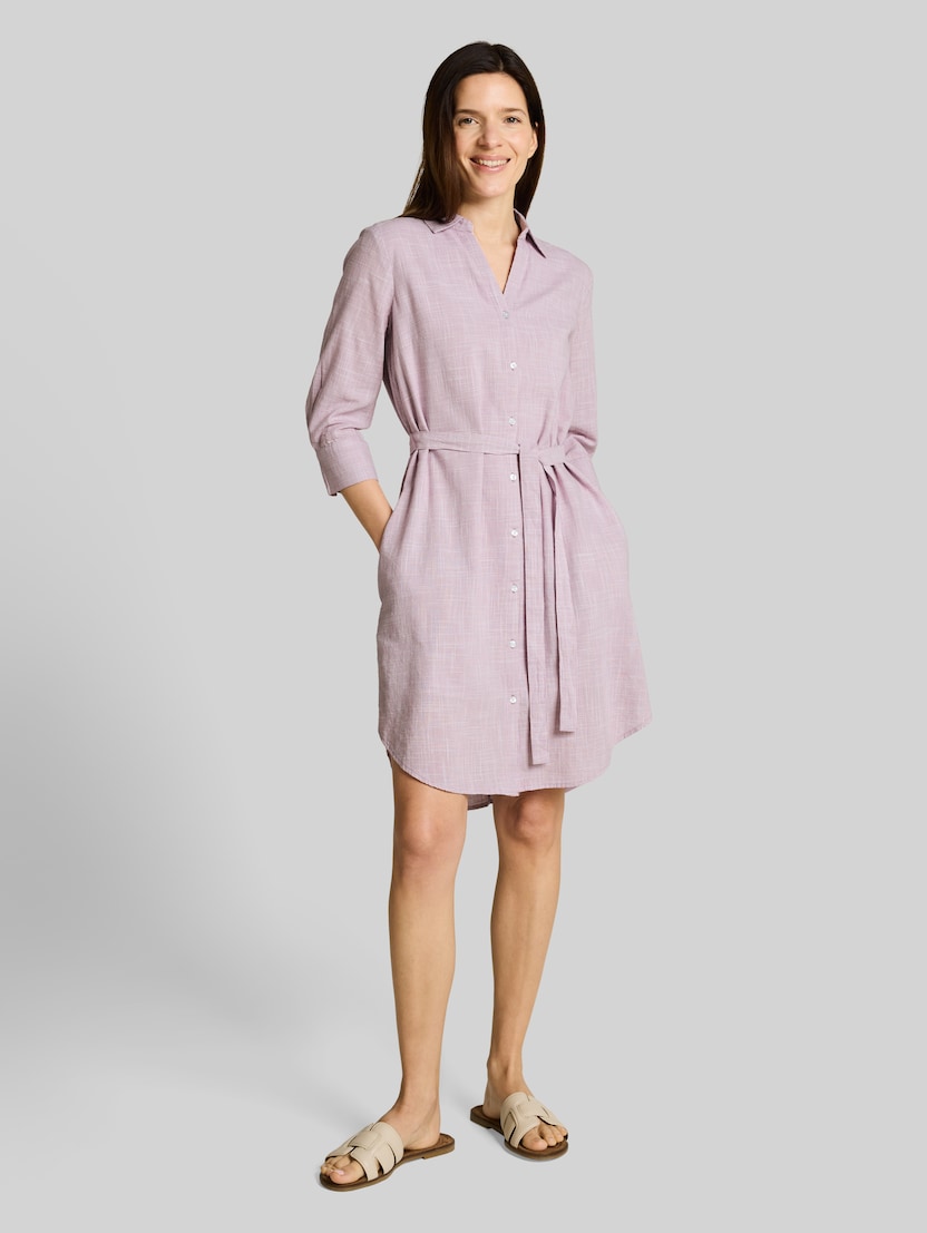 Blusenkleid mit Bindegürtel von Women, light elderberry