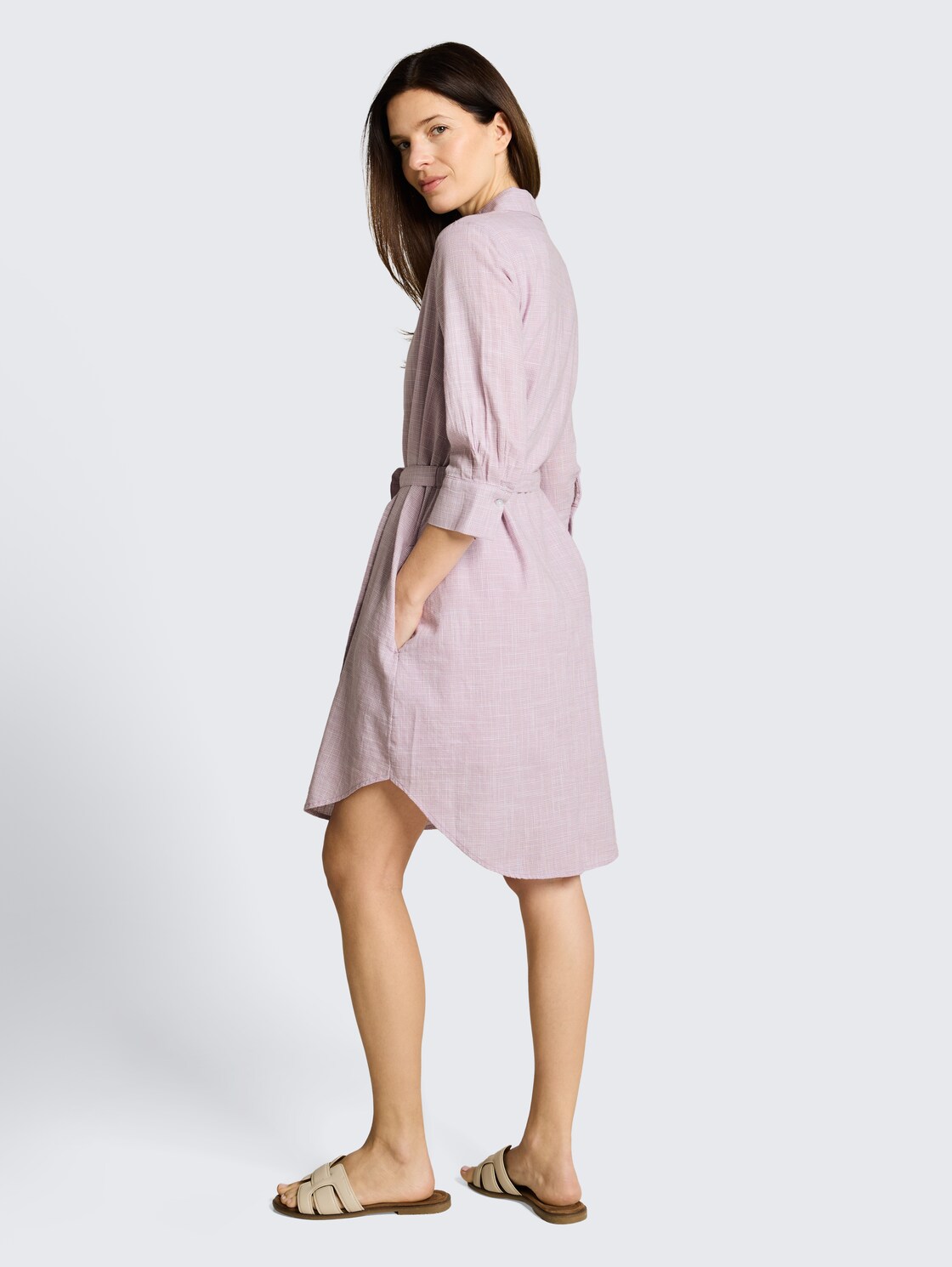 Blusenkleid mit Bindegürtel - light elderberry - Model-Rückansicht