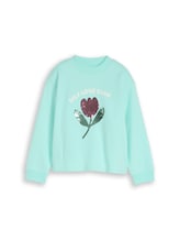 Geselecteerd, Sweater met omkeerbare pailletten door Tom Tailor, groen