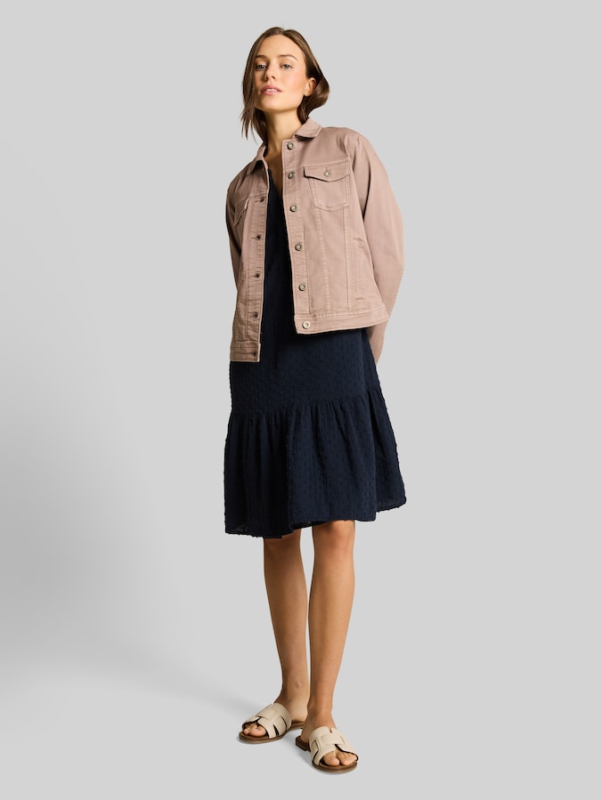 Musselin Kleid mit gepunkteter Struktur von Women, sky captain blue