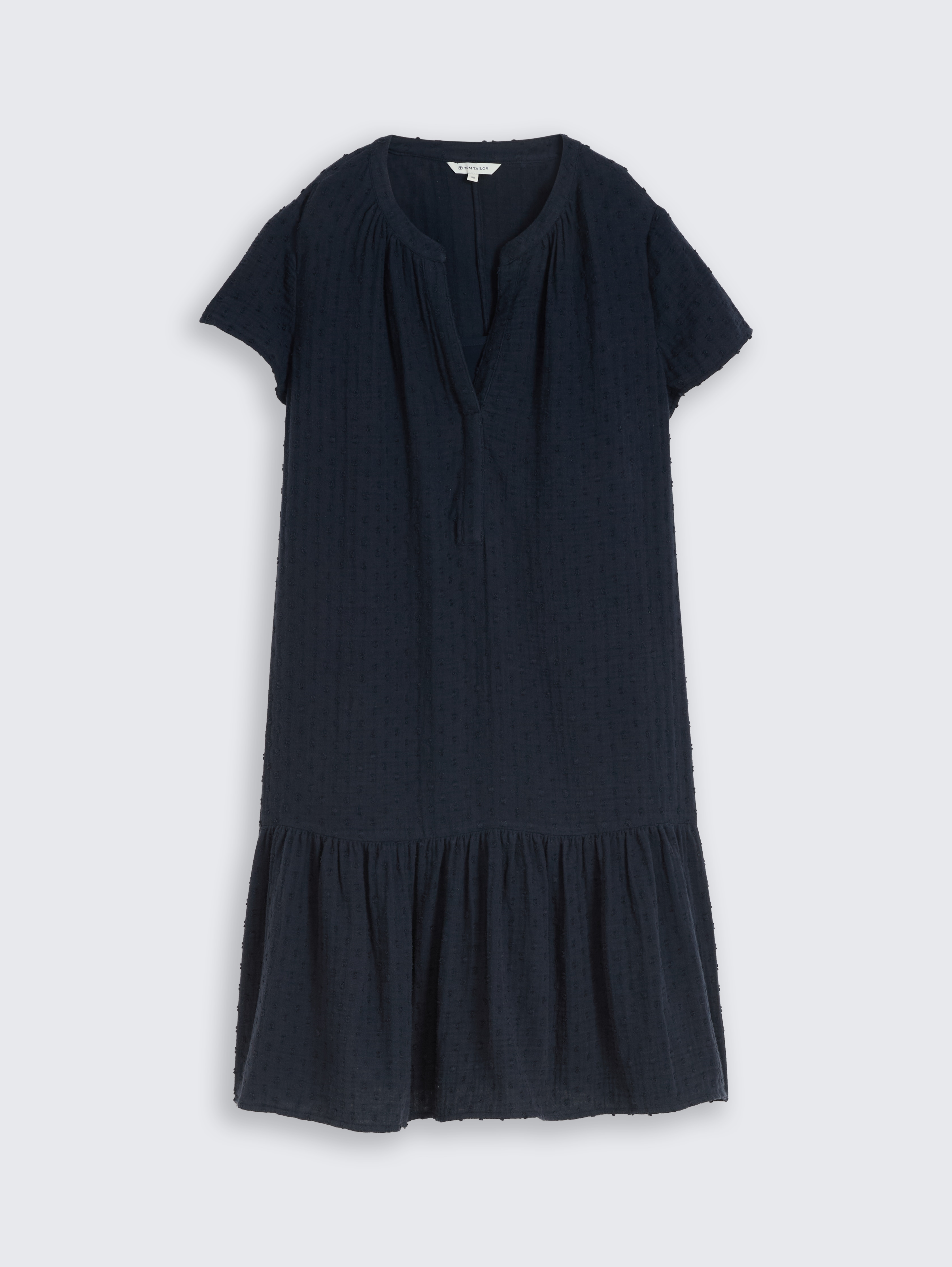 Muslin dress with dotted texture by Women, sky captain blue