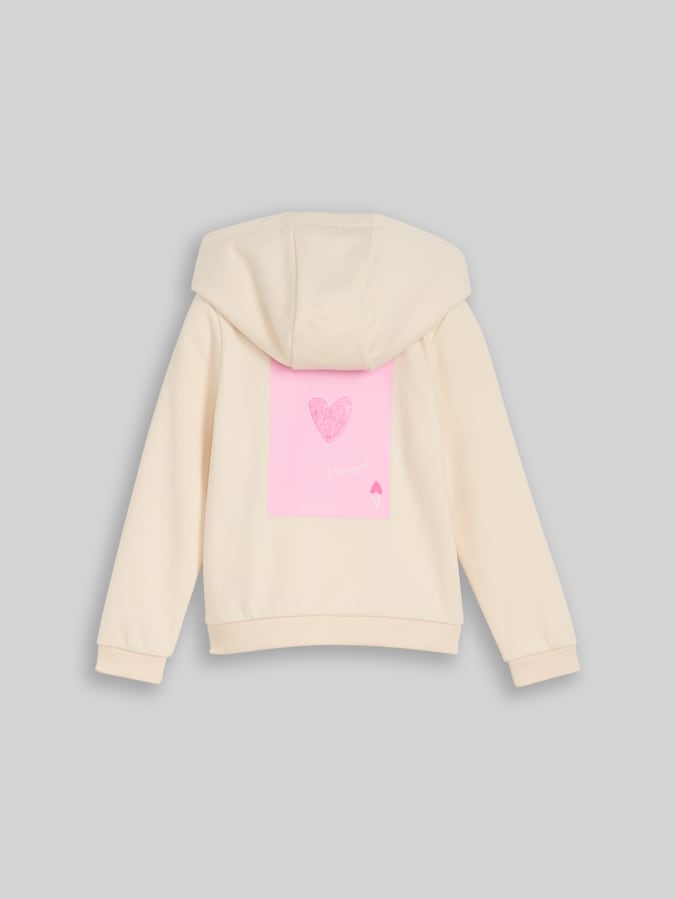 Hoodie Sweatshirt mit Rückenprint von Mini Girls, light almond
