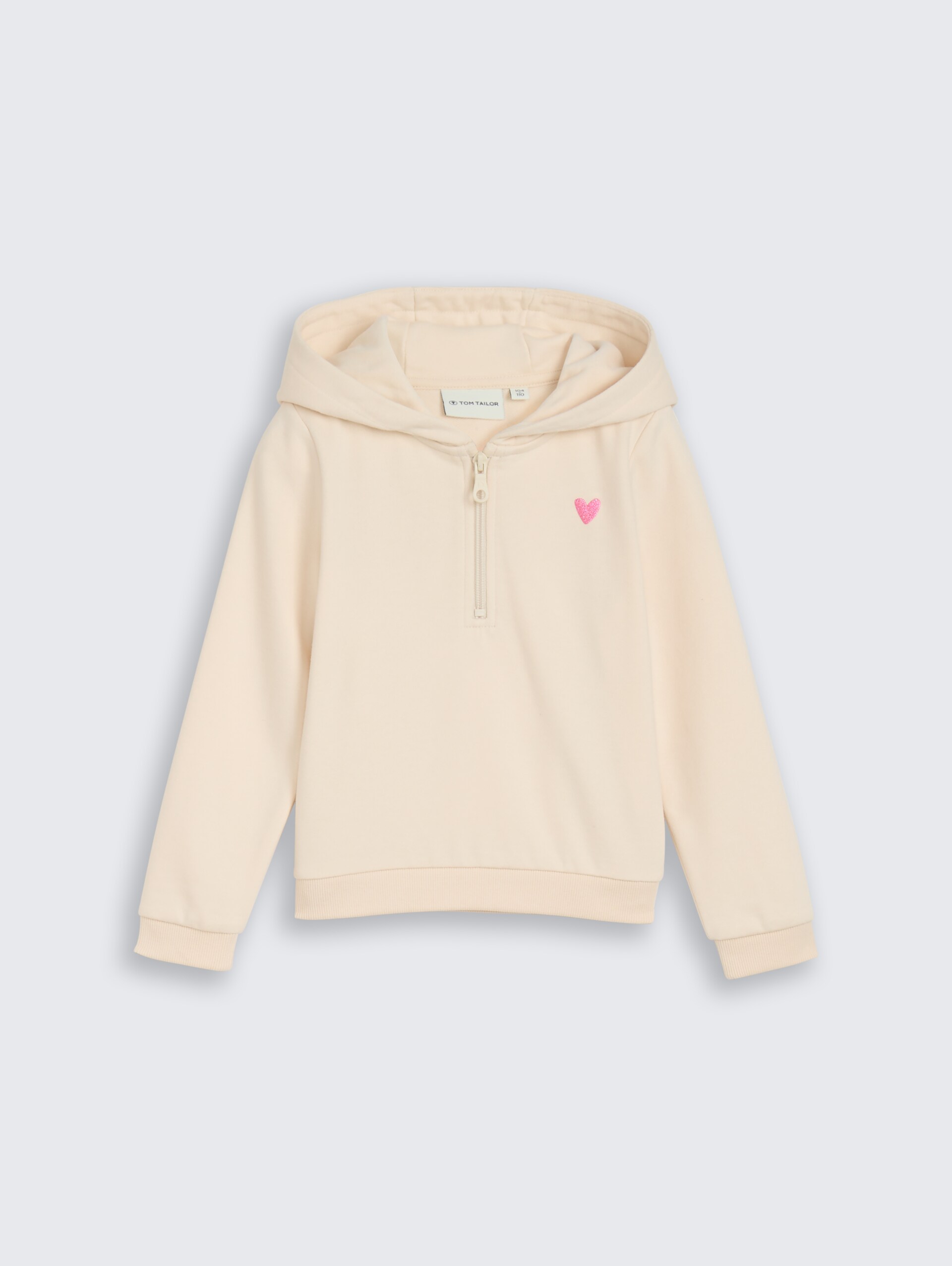 Hoodie met print op de rug - light almond - Product vooraanzicht