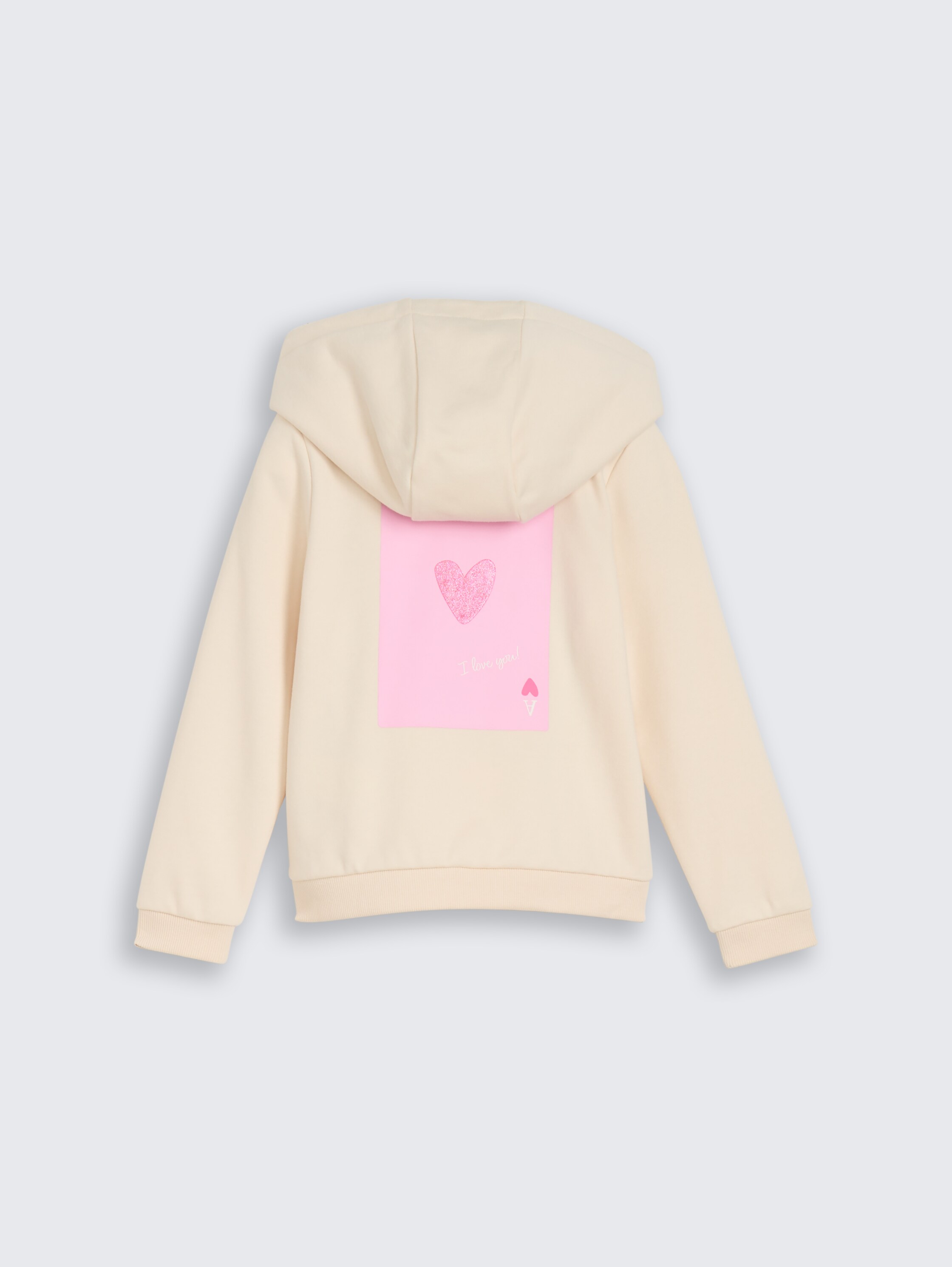 Hoodiesweatshirt met print op de rug - light almond