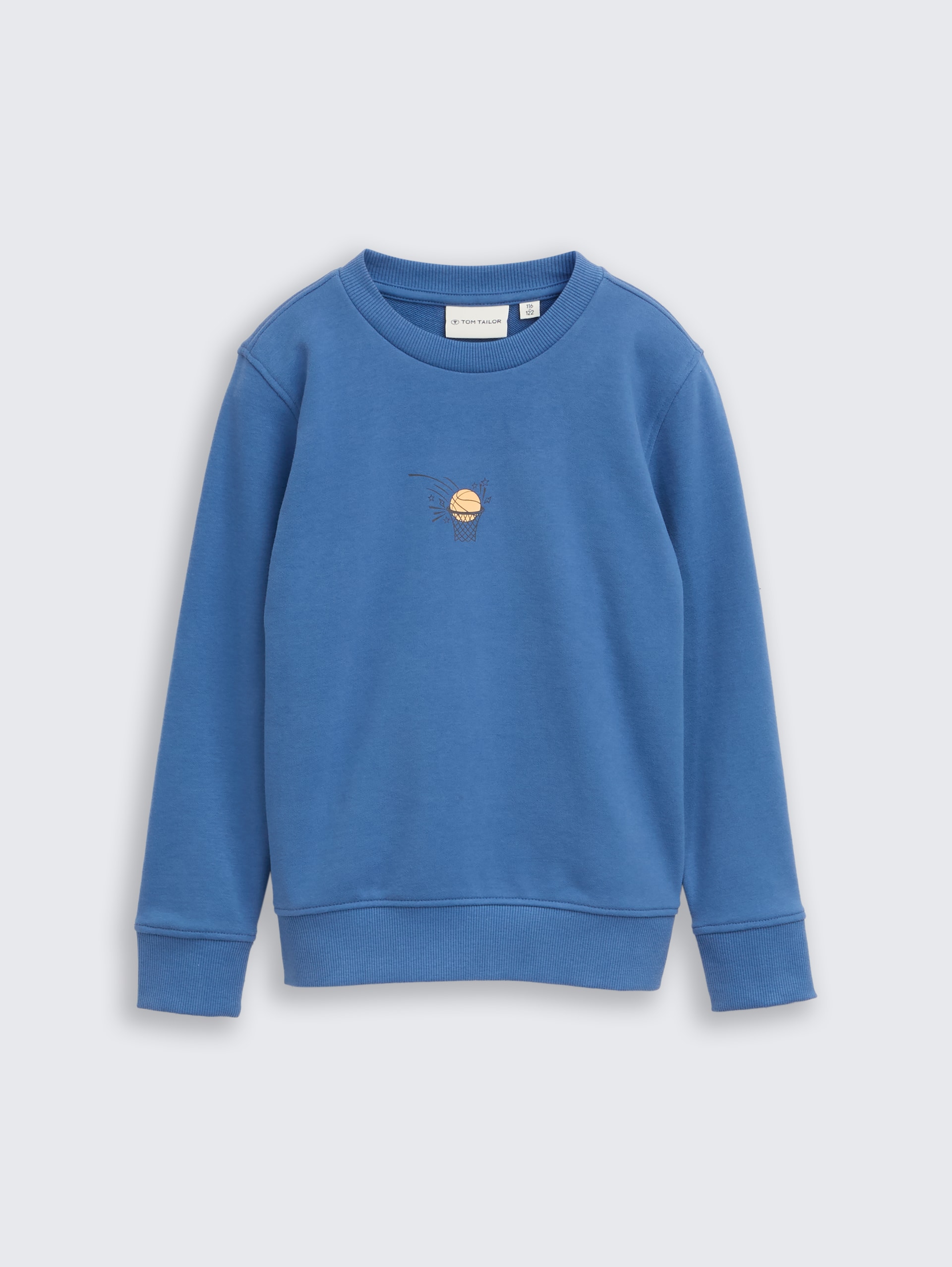 Glow-in-the-Dark Sweatshirt mit Rückenprint - Federal Blue - Vorder-Produkt-Ansicht