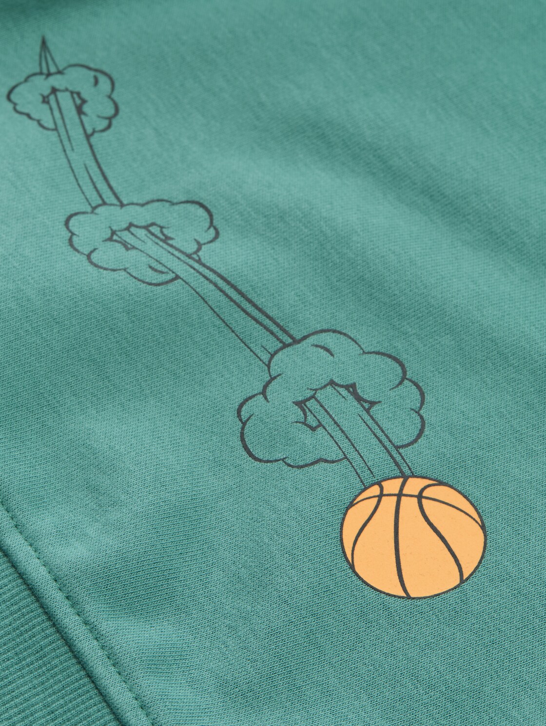 Glow-in-the-Dark Sweatshirt mit Rückenprint - Salvia - Detail-Model-Ansicht