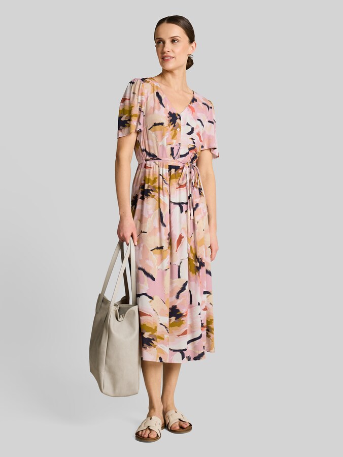 Midi-Kleid mit Muster von Women, big abstract flower print