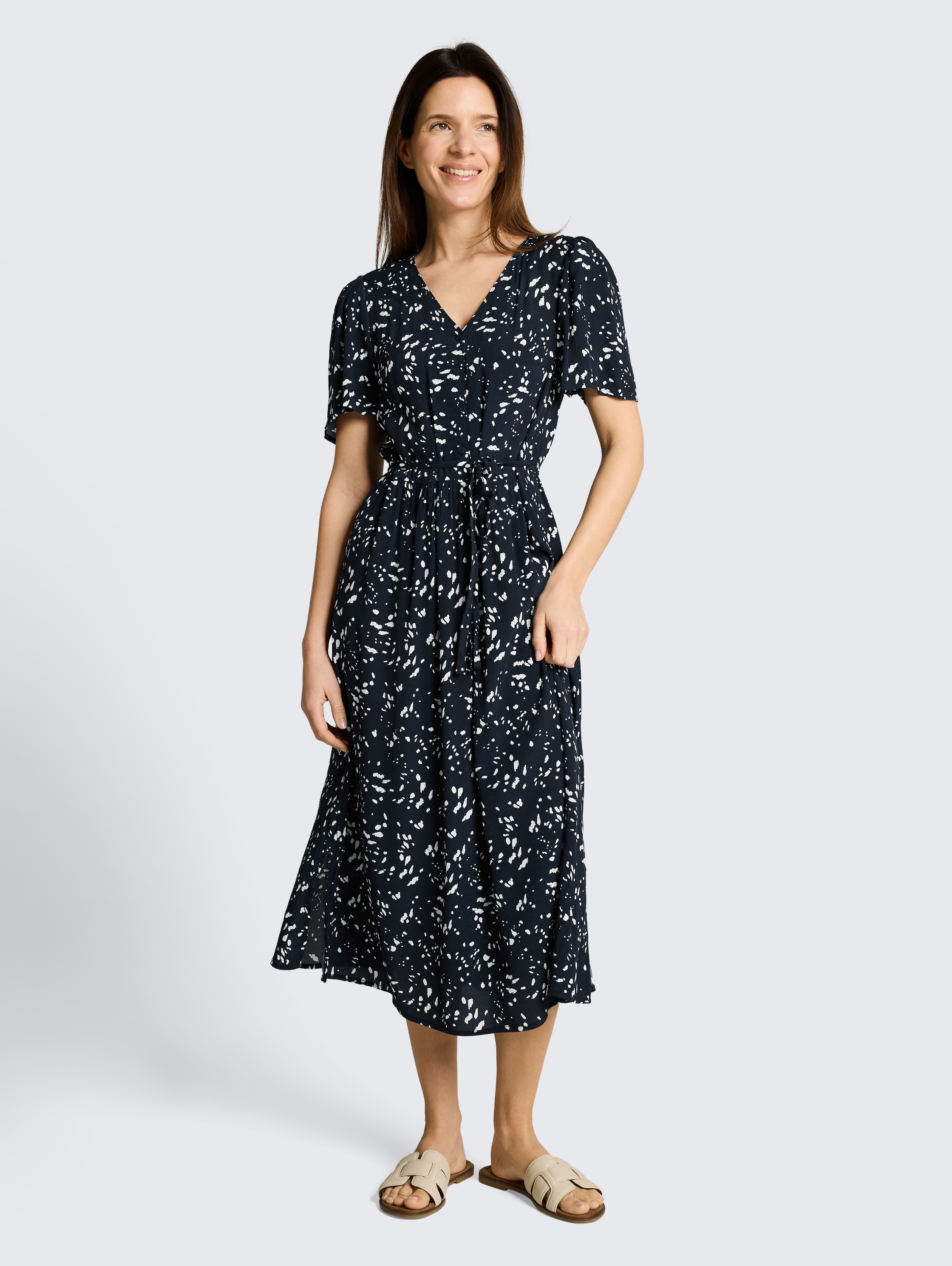 Midi dress with pattern - navy_dot - 