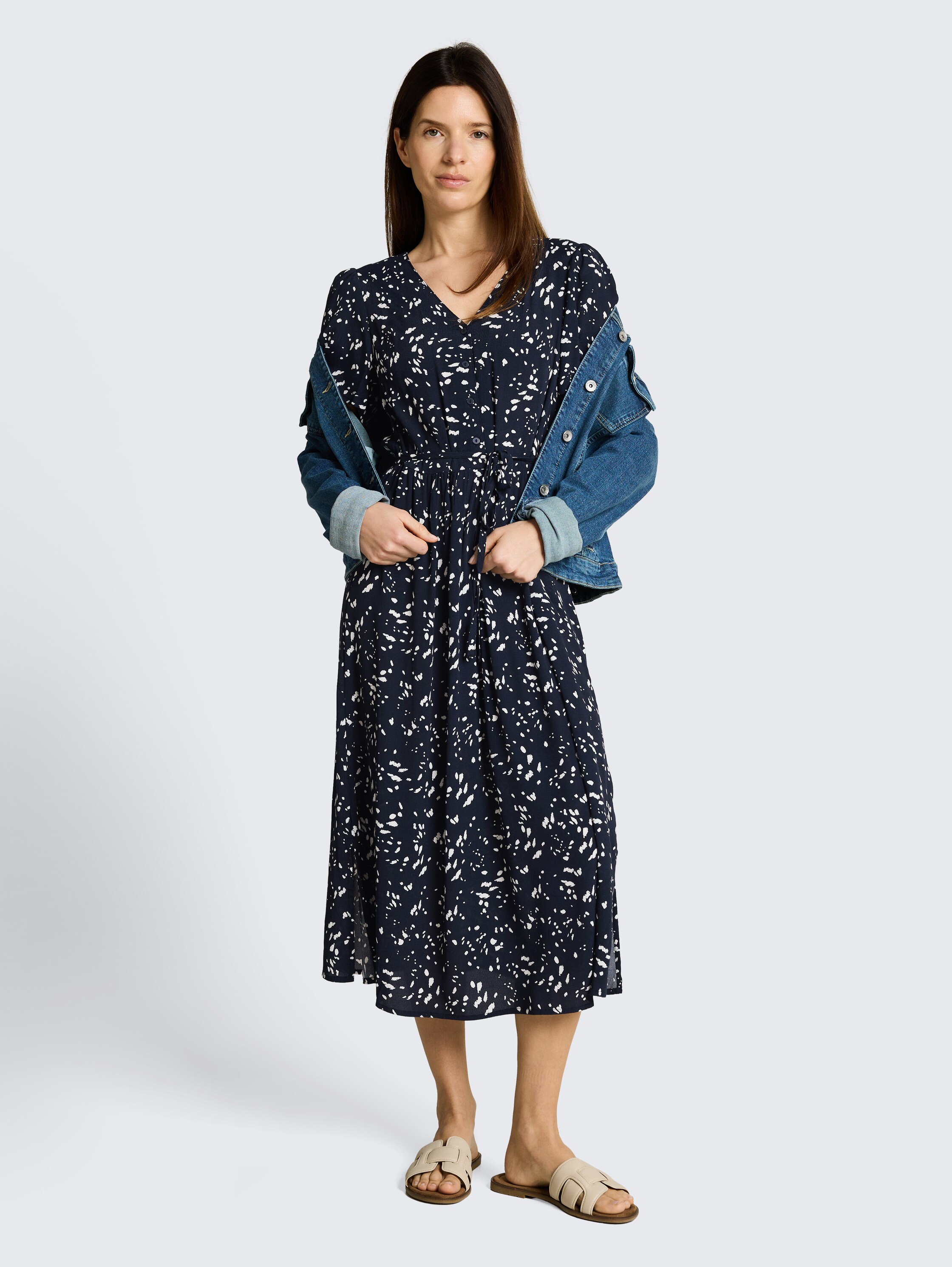 Midi dress with pattern - navy_dot - 