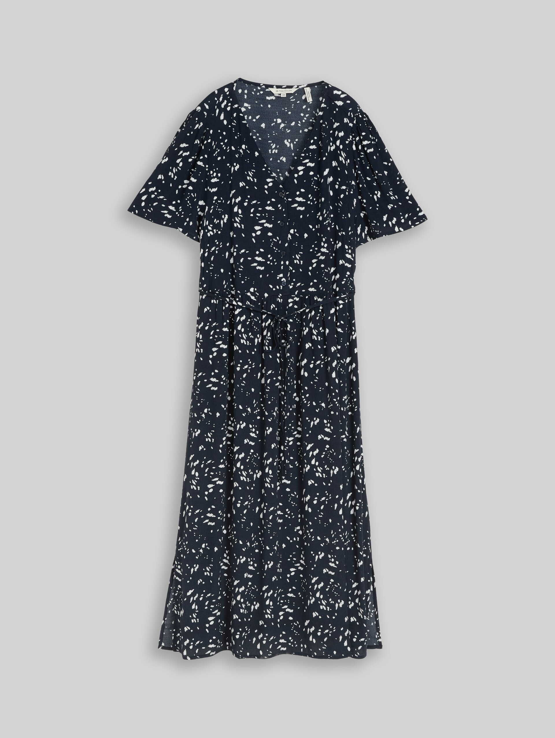 Midi-Kleid mit Muster - navy dot - Vorder-Produkt-Ansicht