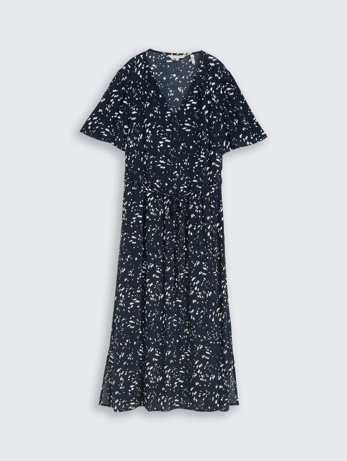 Midi-Kleid mit Muster von Women, navy dot