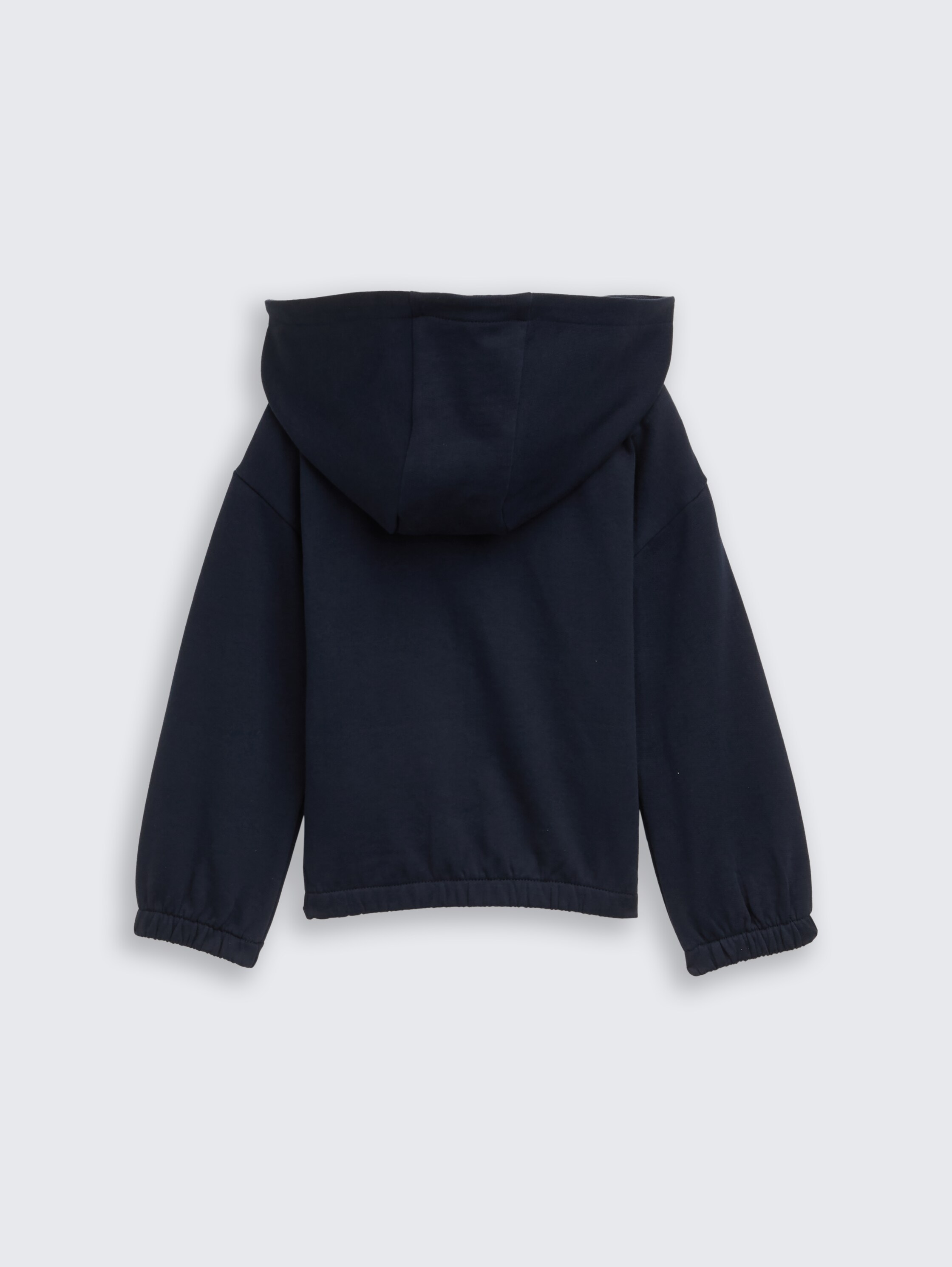 Cropped hoodie sweat jacket with embroidery - sky captain blue