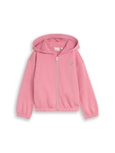 Geselecteerd, Cropped hoodie-sweatjack met borduursel door Tom Tailor, rosa