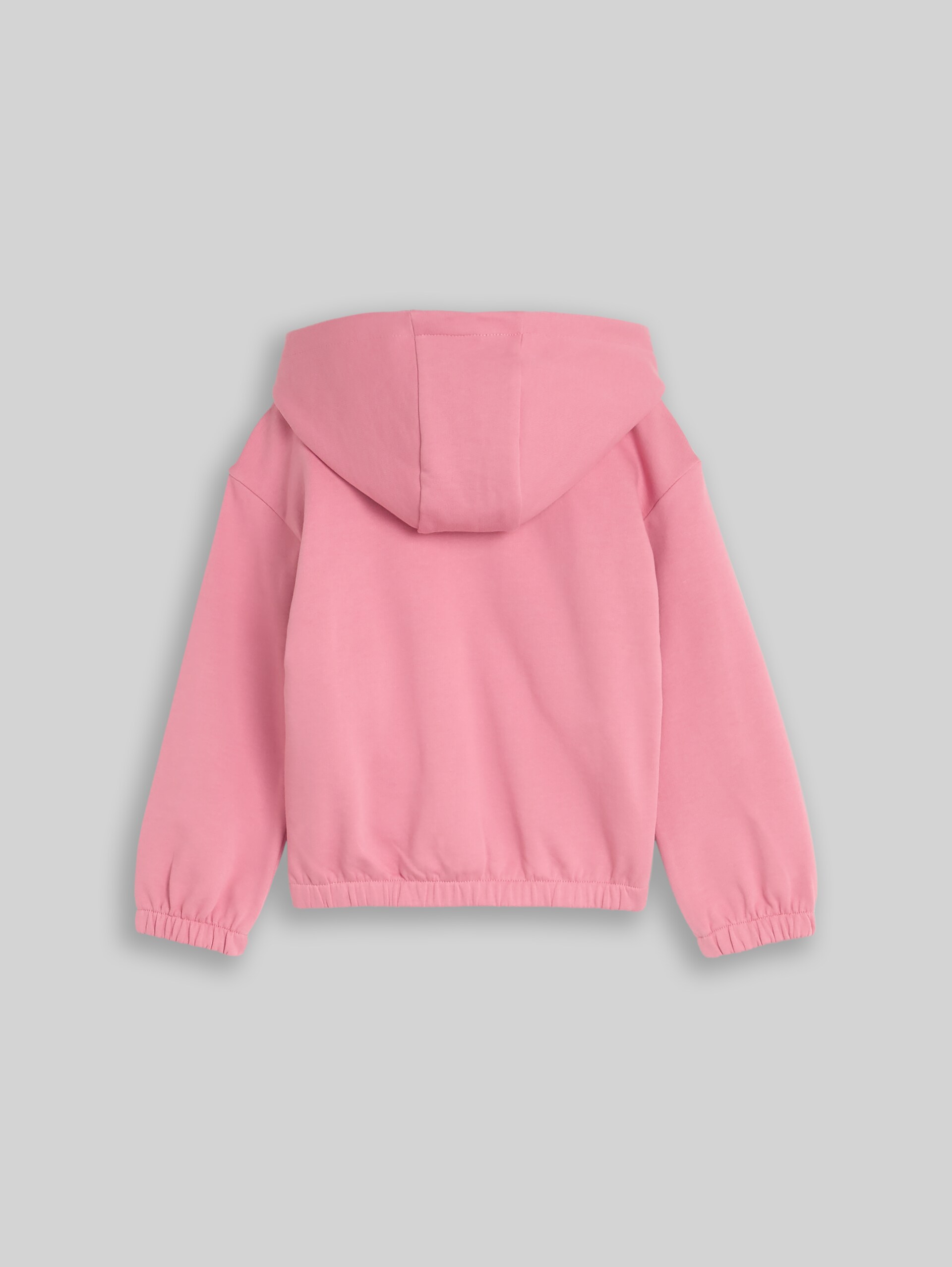 Cropped hoodie-sweatjack met borduursel - smooth rose