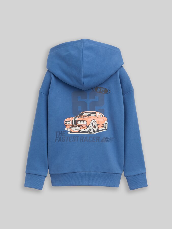 Oversize Hoodie Sweatshirt mit Rückenprint von Mini Boys, Federal Blue