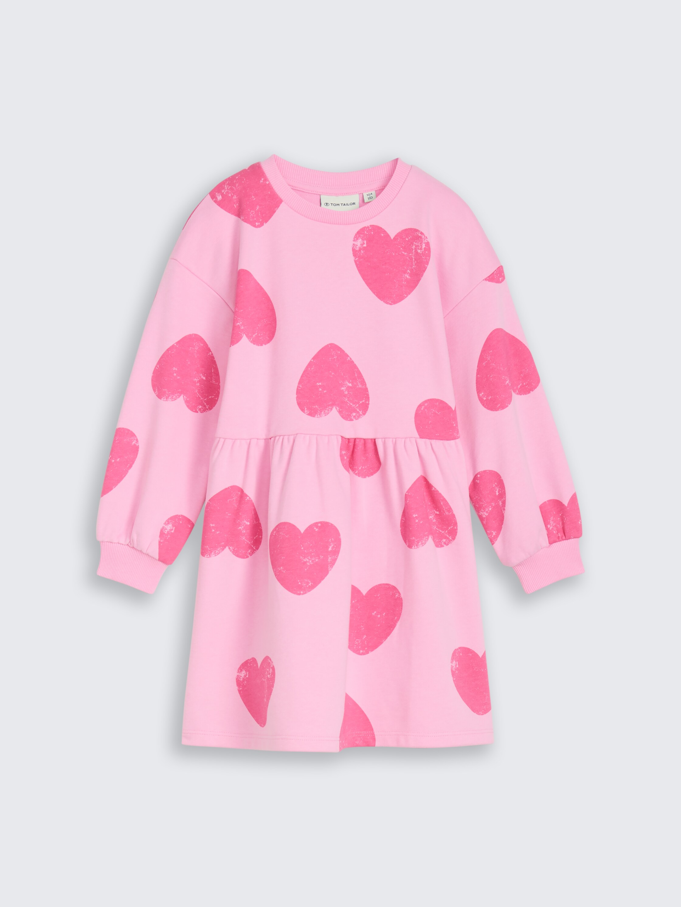 Mini-robe à motif cœur - big pink heart print - Vue de face du produit